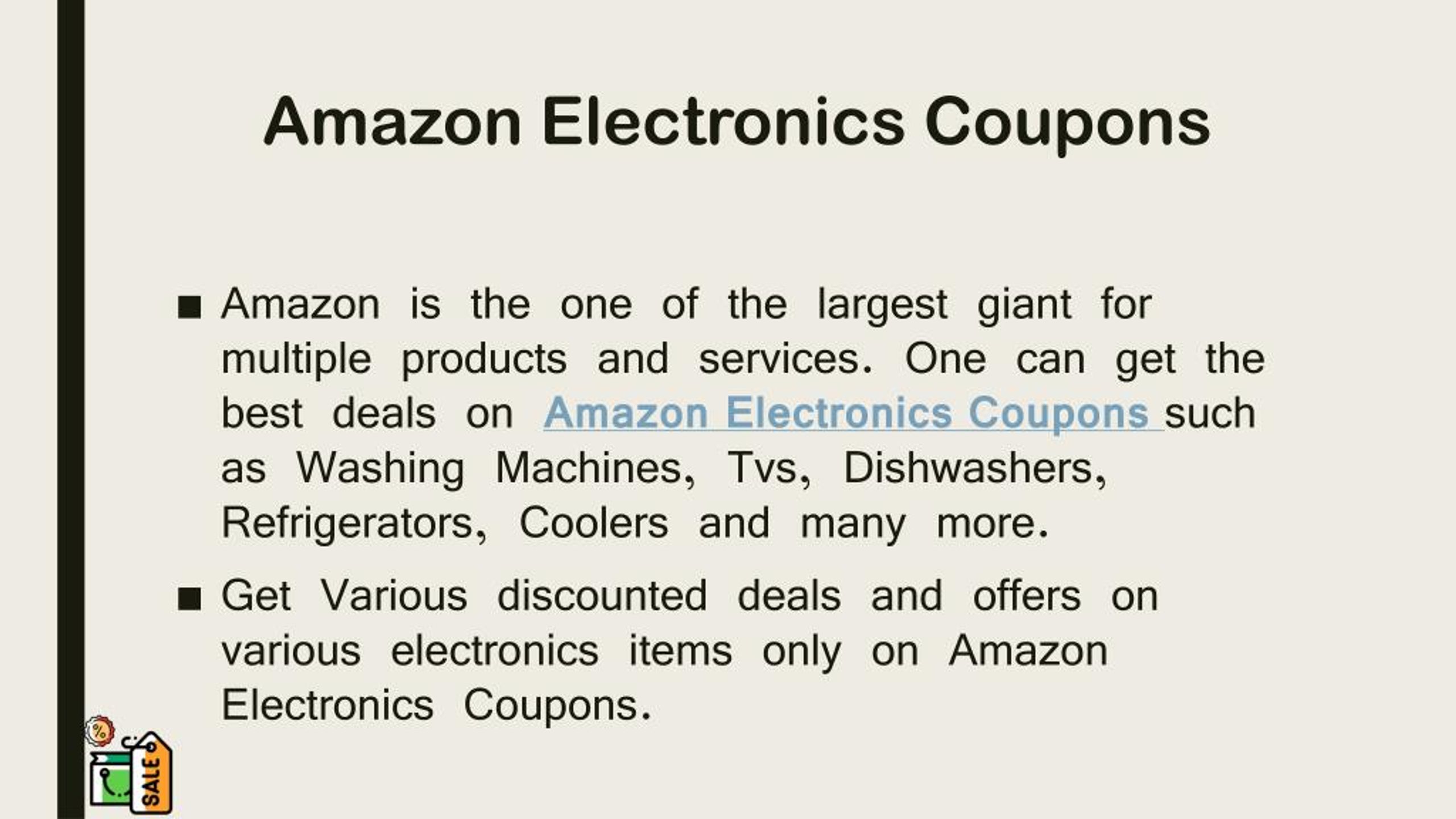 PPT Amazon Electronics Coupons PowerPoint Presentation, free download