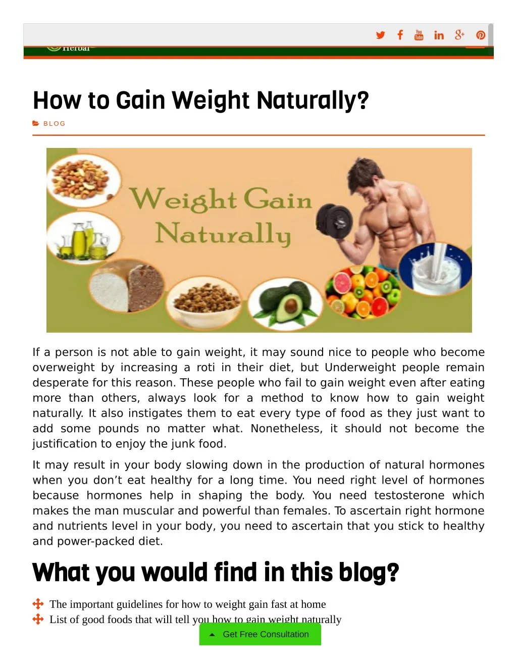 PPT Gain Weight Naturally PowerPoint Presentation, free download ID