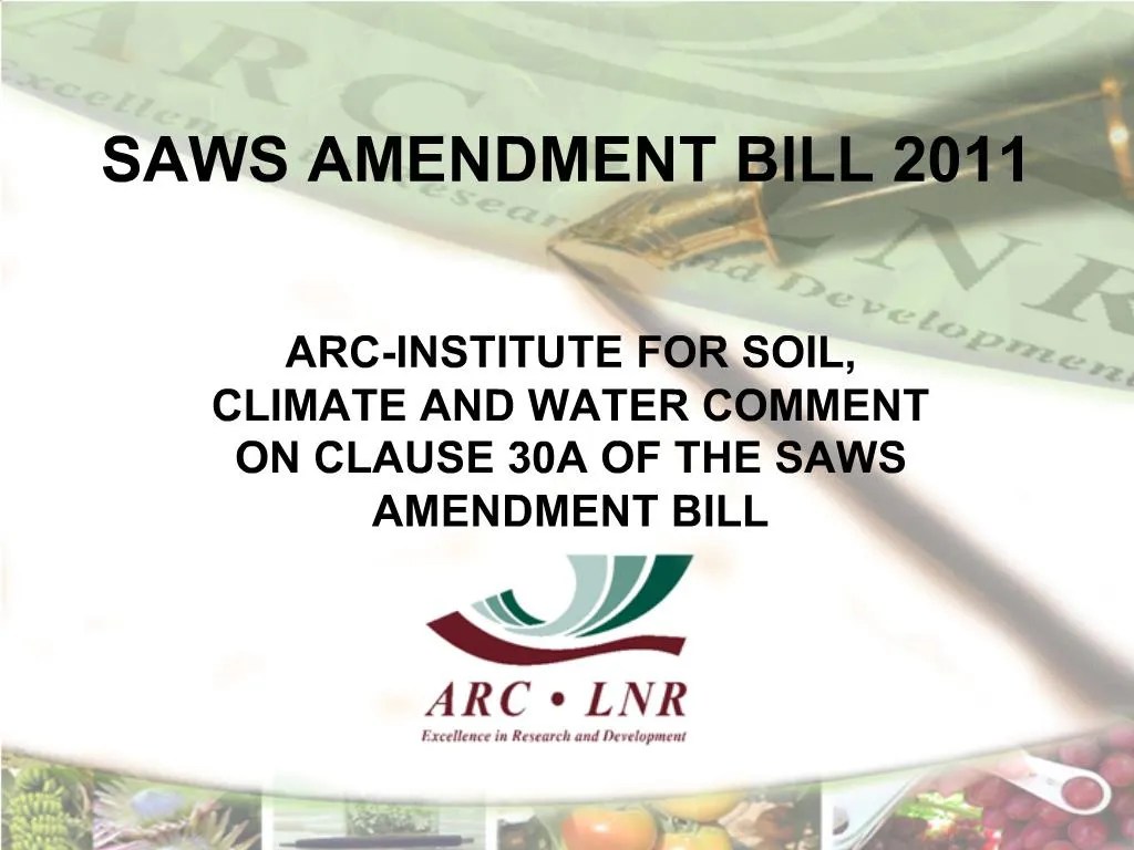 PPT SAWS AMENDMENT BILL 2011 PowerPoint Presentation, free download