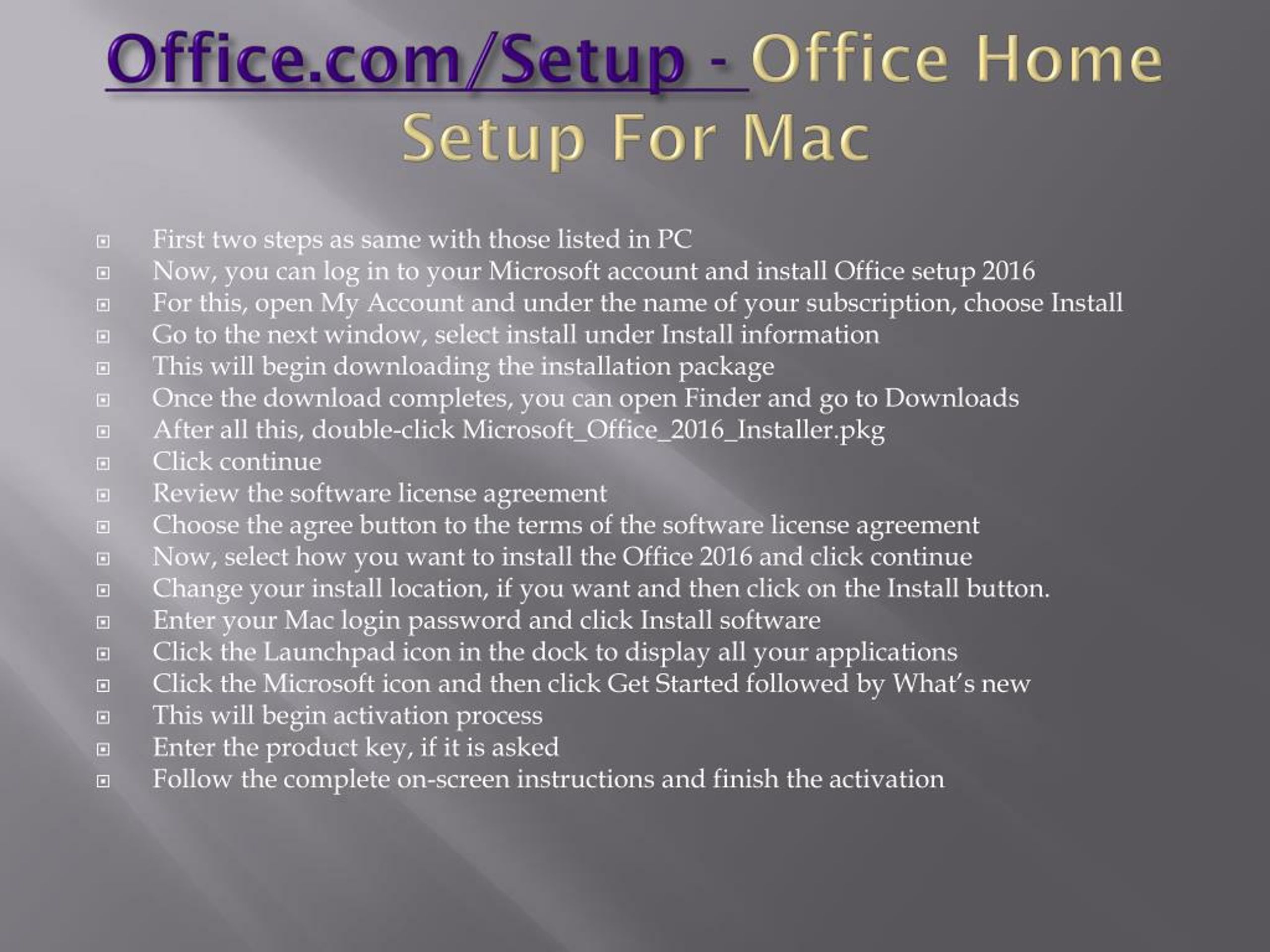 PPT Install Office Setup 2016 Office 2016 Setup