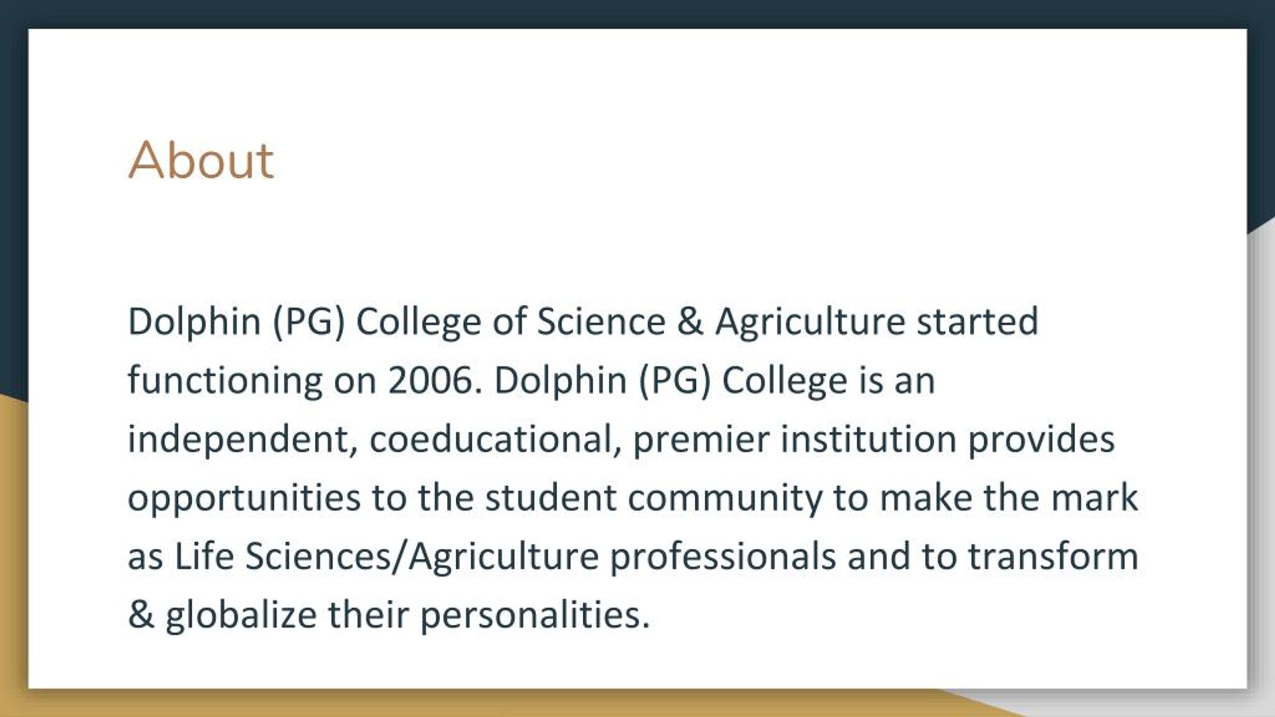 PPT One of the prestigious M sc Microbiology Colleges in India