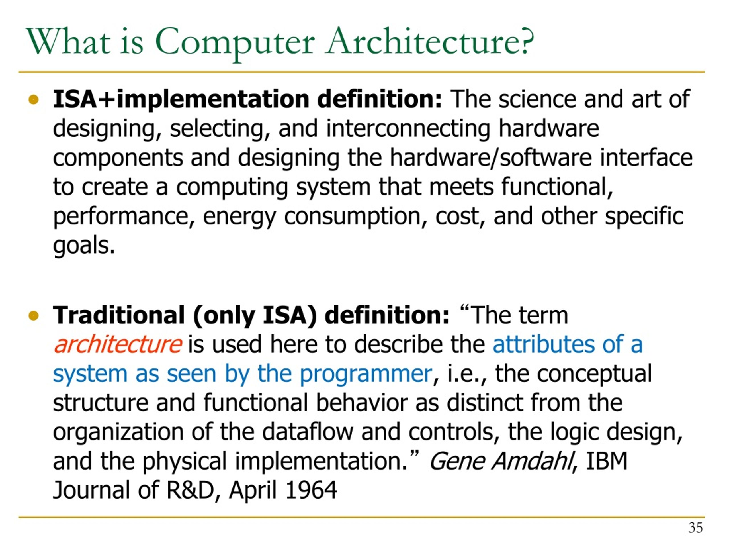PPT Computer Architecture Lecture 2 Fundamental Concepts and ISA