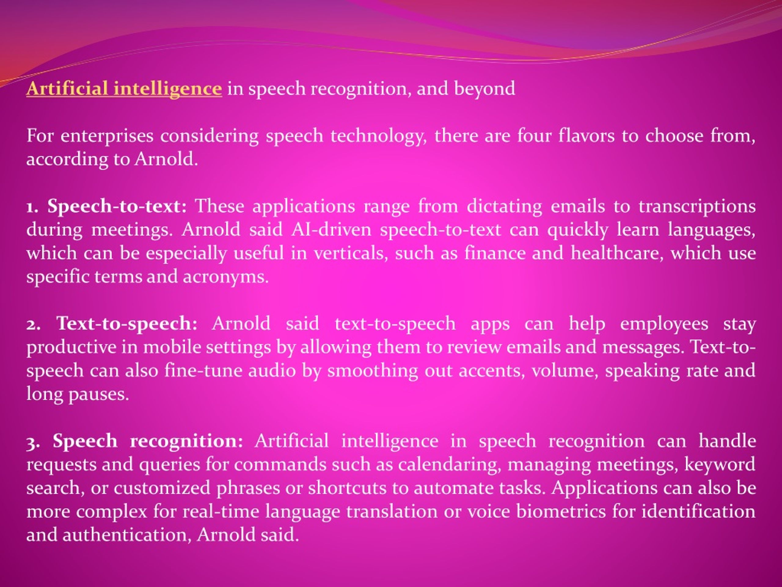 PPT Artificial intelligence in speech recognition PowerPoint