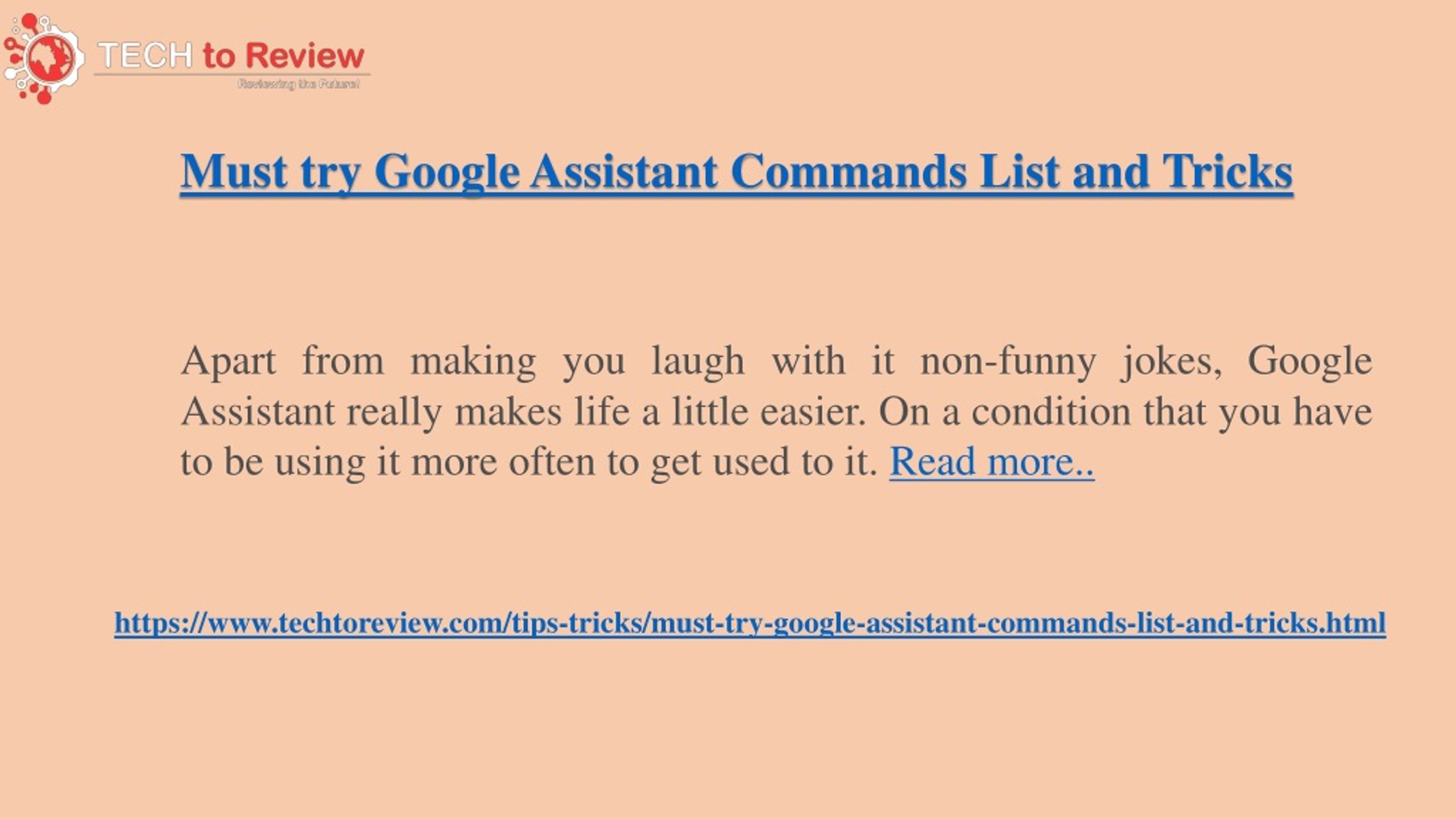 PPT Must try Google Assistant Commands List and Tricks PowerPoint