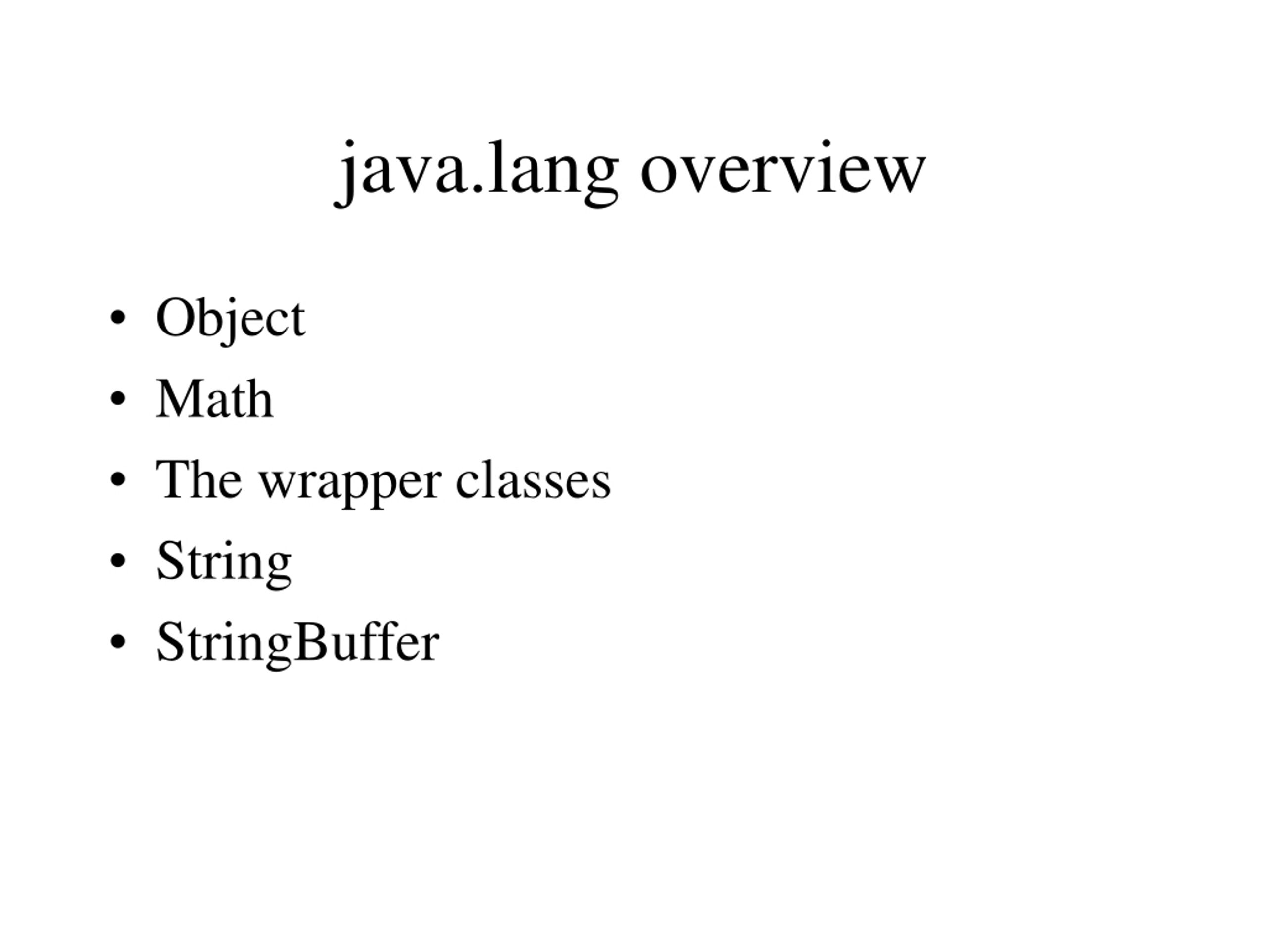 PPT The java.lang Package chapter 8 PowerPoint Presentation, free
