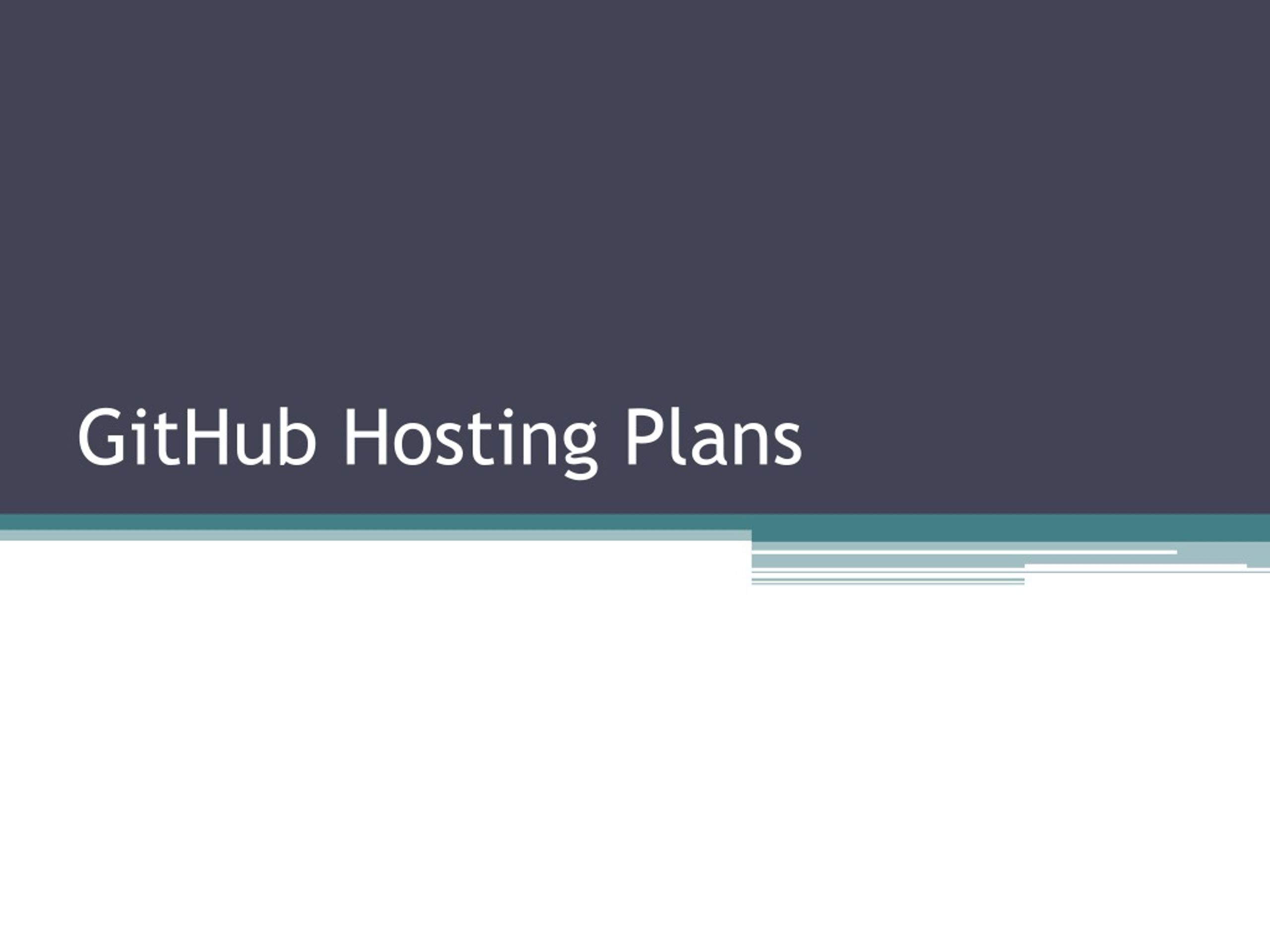 PPT GitHub Hosting Plans PowerPoint Presentation, free download ID