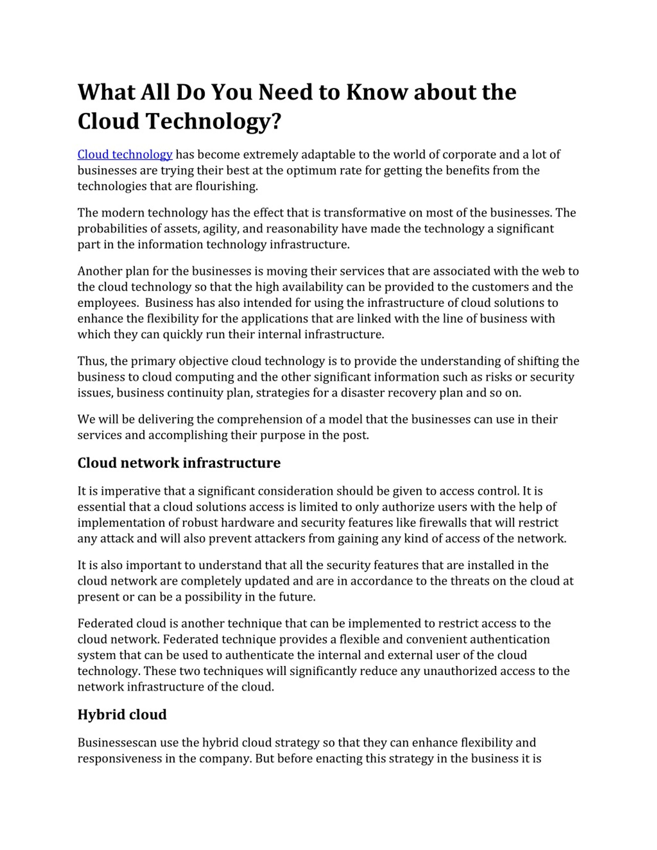 PPT What All Do You Need to Know about the Cloud Technology? PowerPoint Presentation ID8185596
