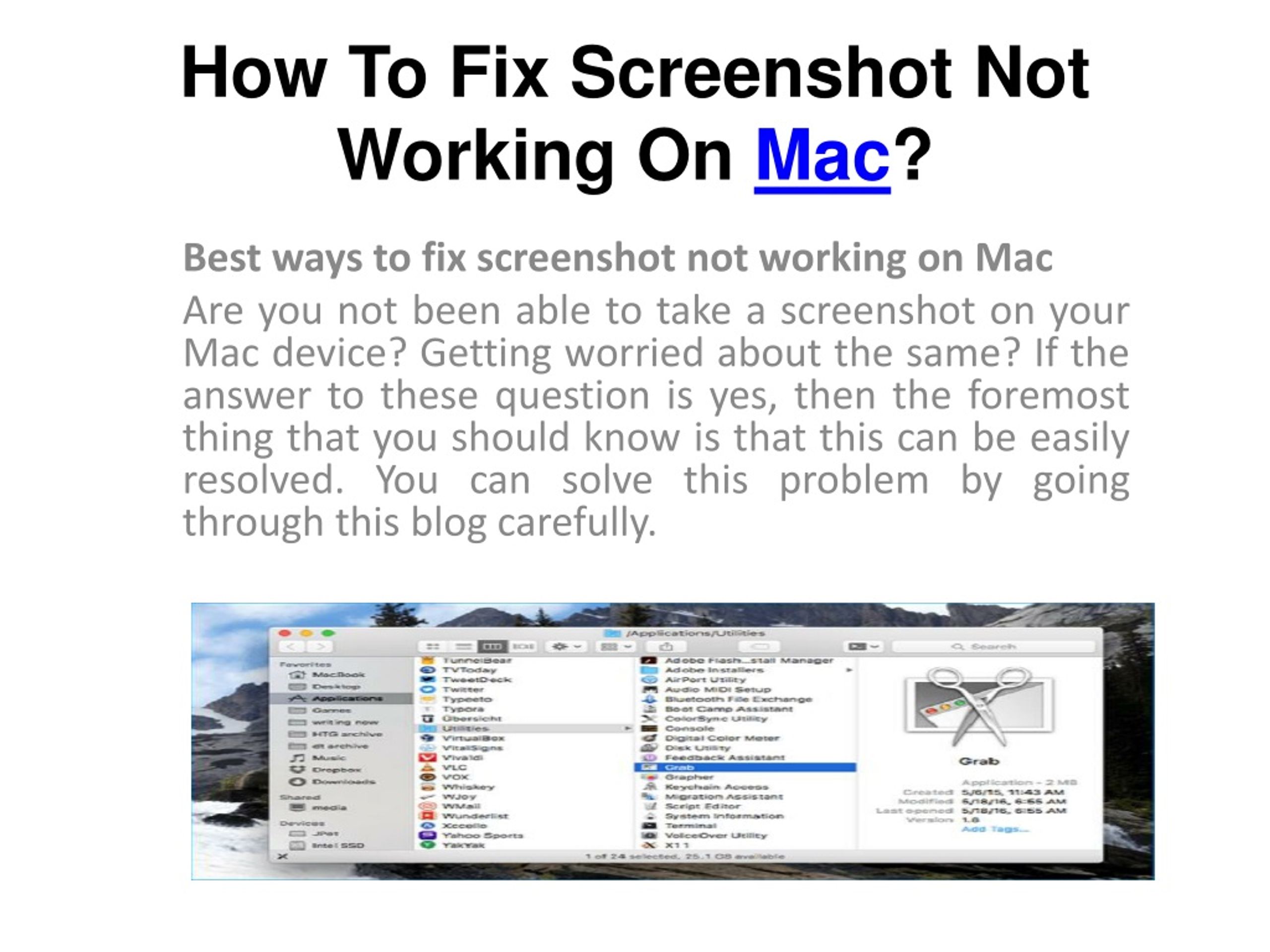 PPT How To Fix Screenshot Not Working On Mac? PowerPoint Presentation