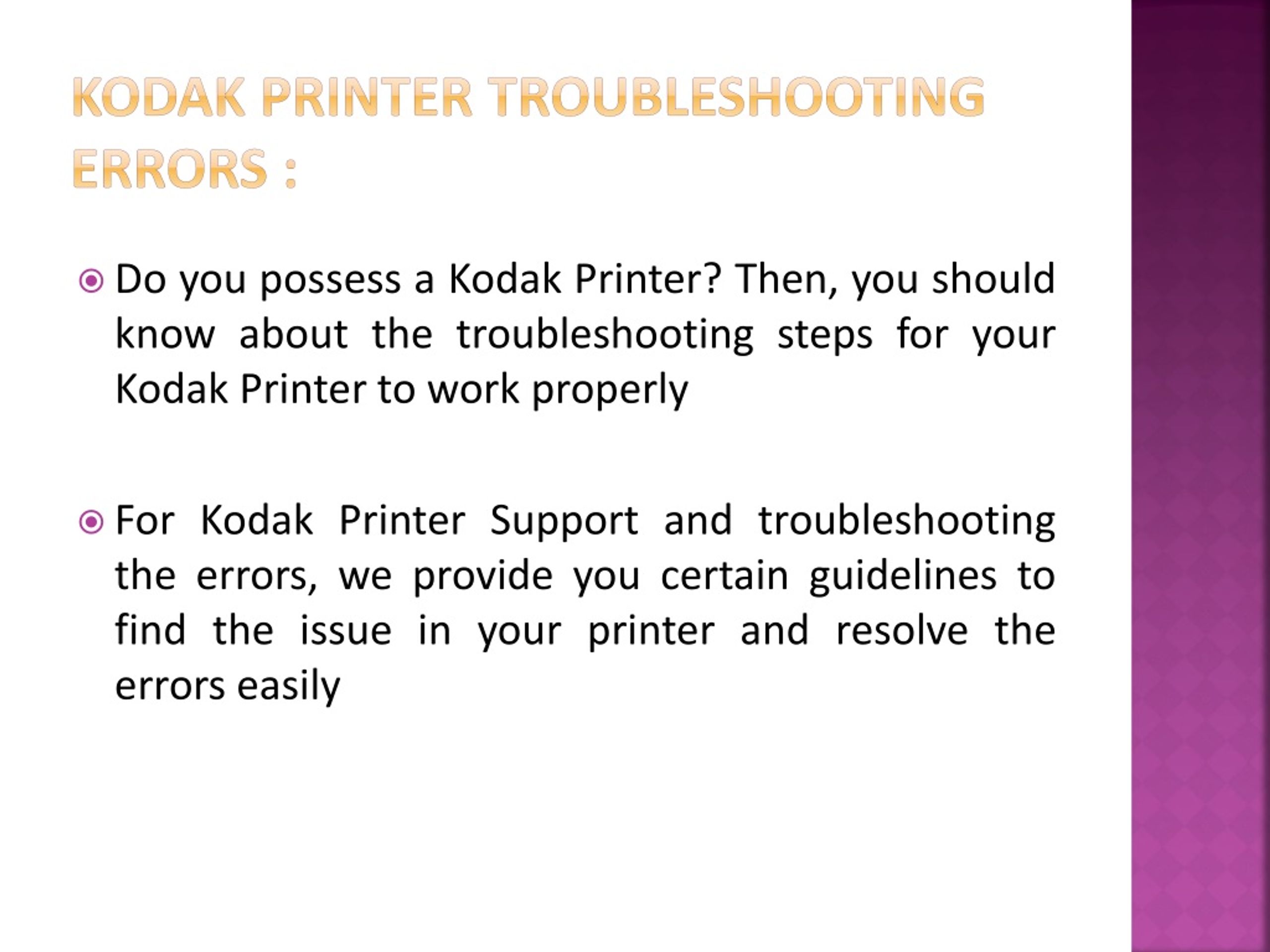 PPT Kodak Printer Support PowerPoint Presentation, free download ID