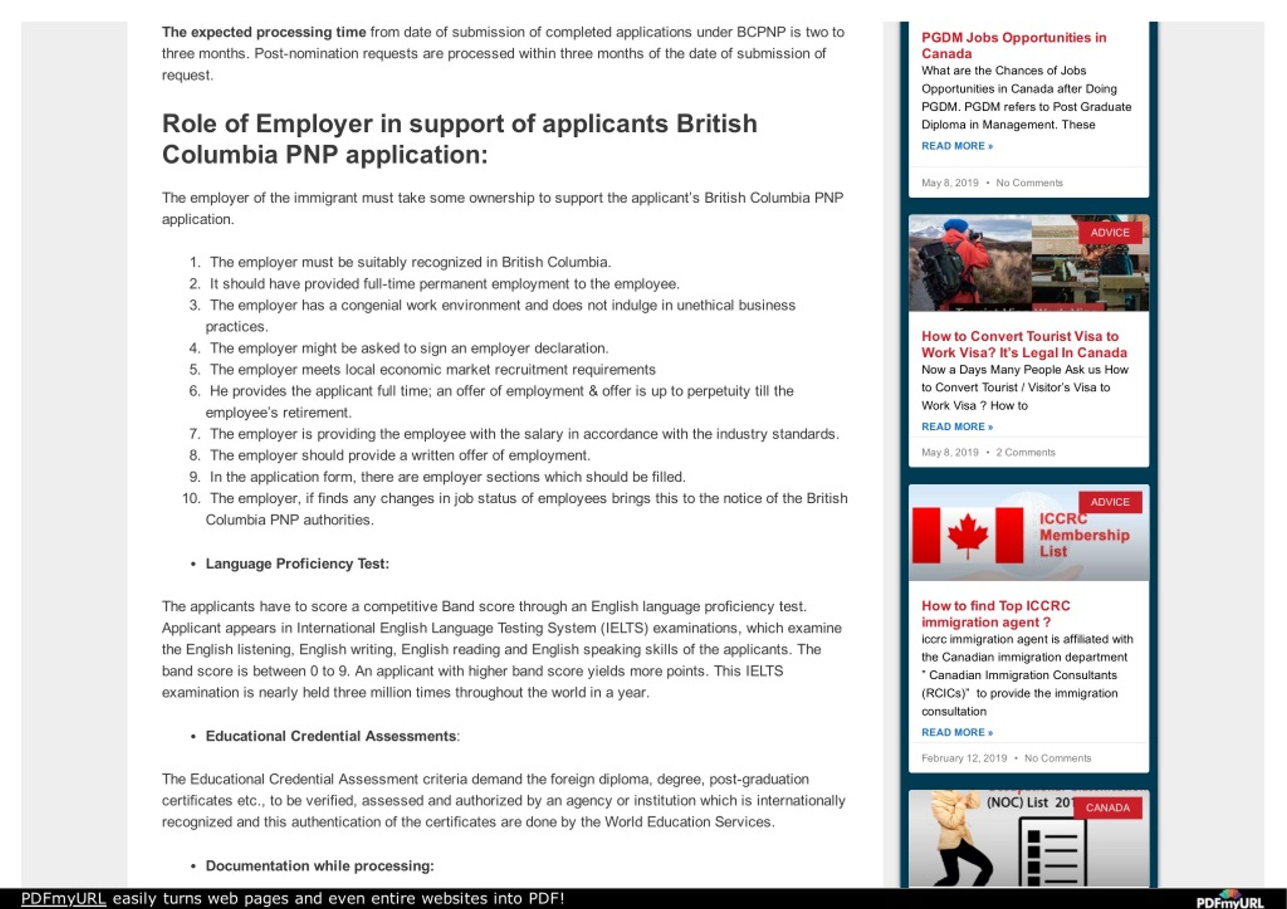 PPT British Columbia pnp eligibility criteria PowerPoint Presentation