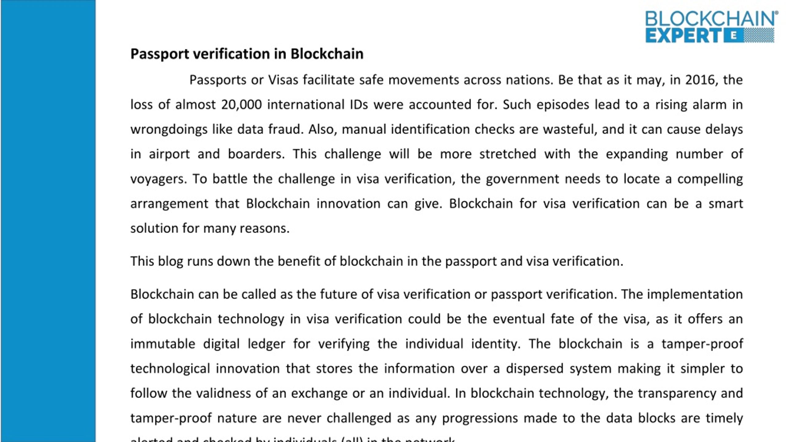 PPT How Blockchain helps in Passport Verification PowerPoint