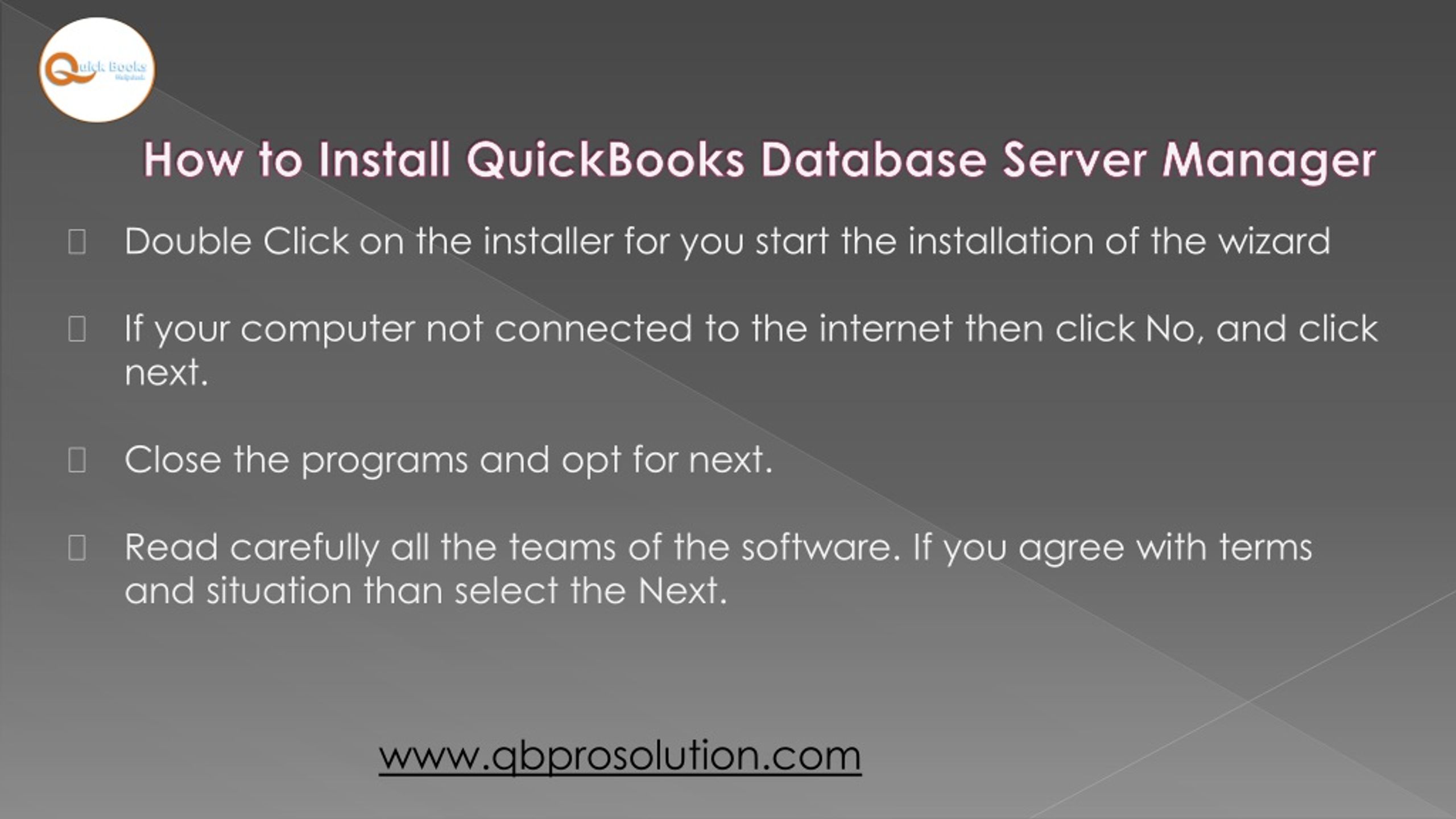 PPT How to update QuickBooks Database Server Manager PowerPoint