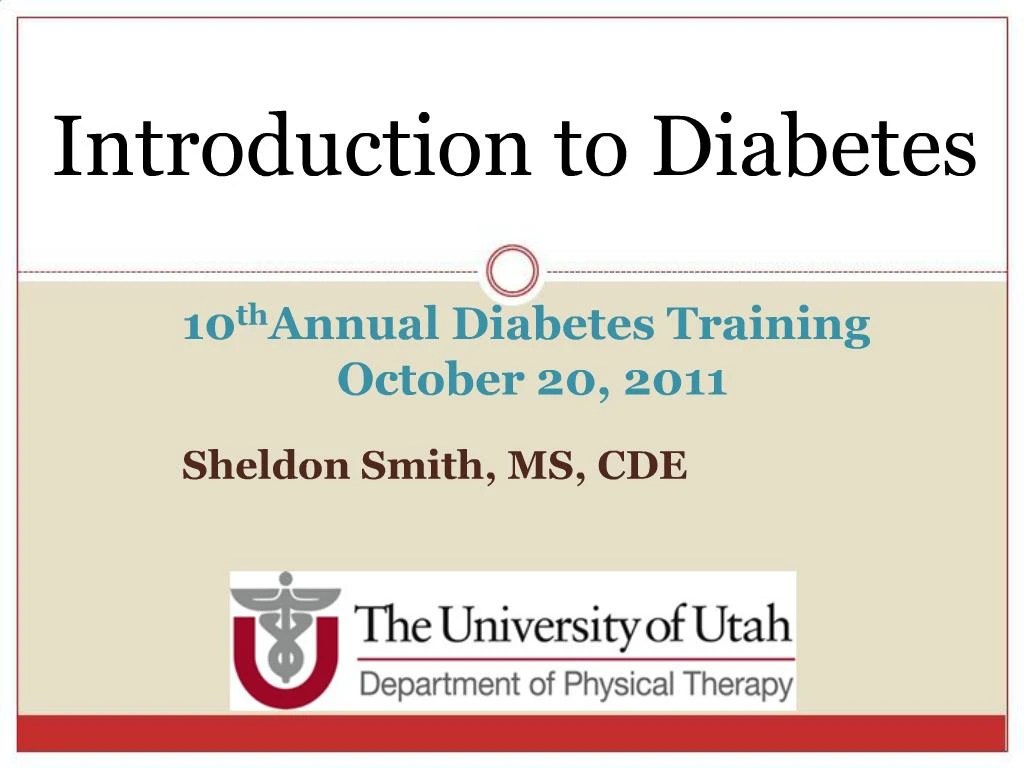 PPT 10th Annual Diabetes Training October 20, 2011 PowerPoint