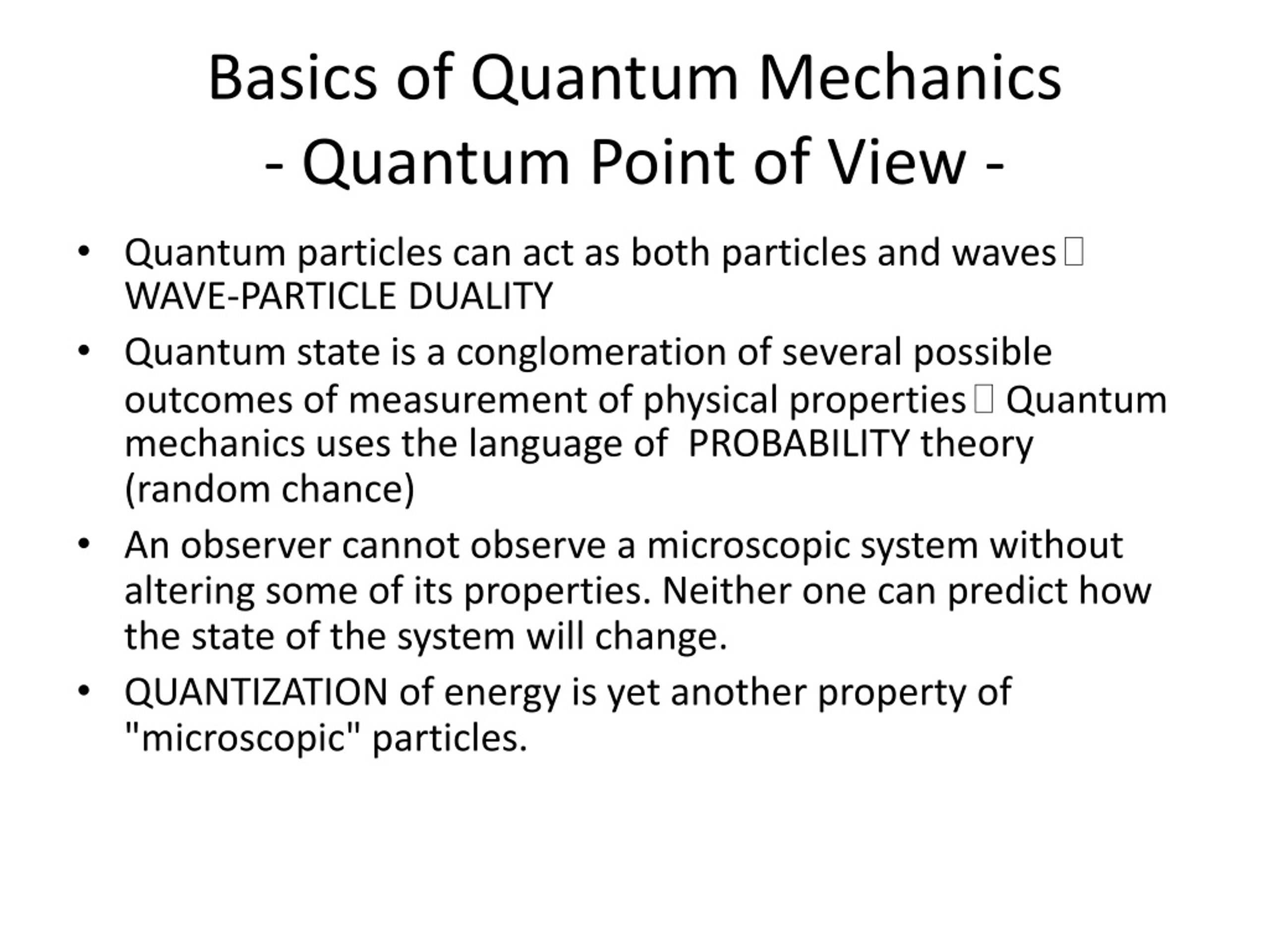 PPT Basics of Quantum Mechanics PowerPoint Presentation, free