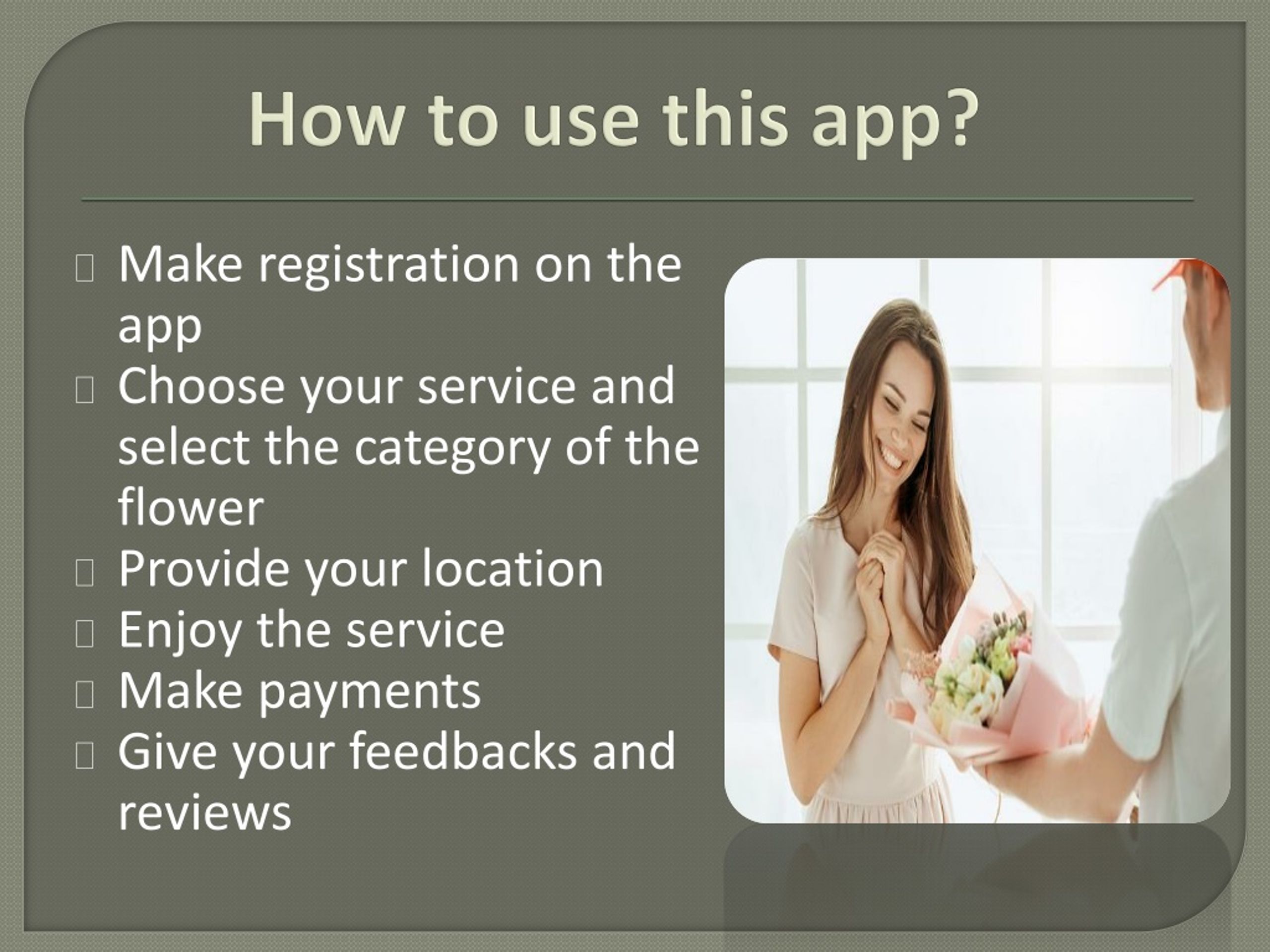 PPT Flower Sending App PowerPoint Presentation, free download ID