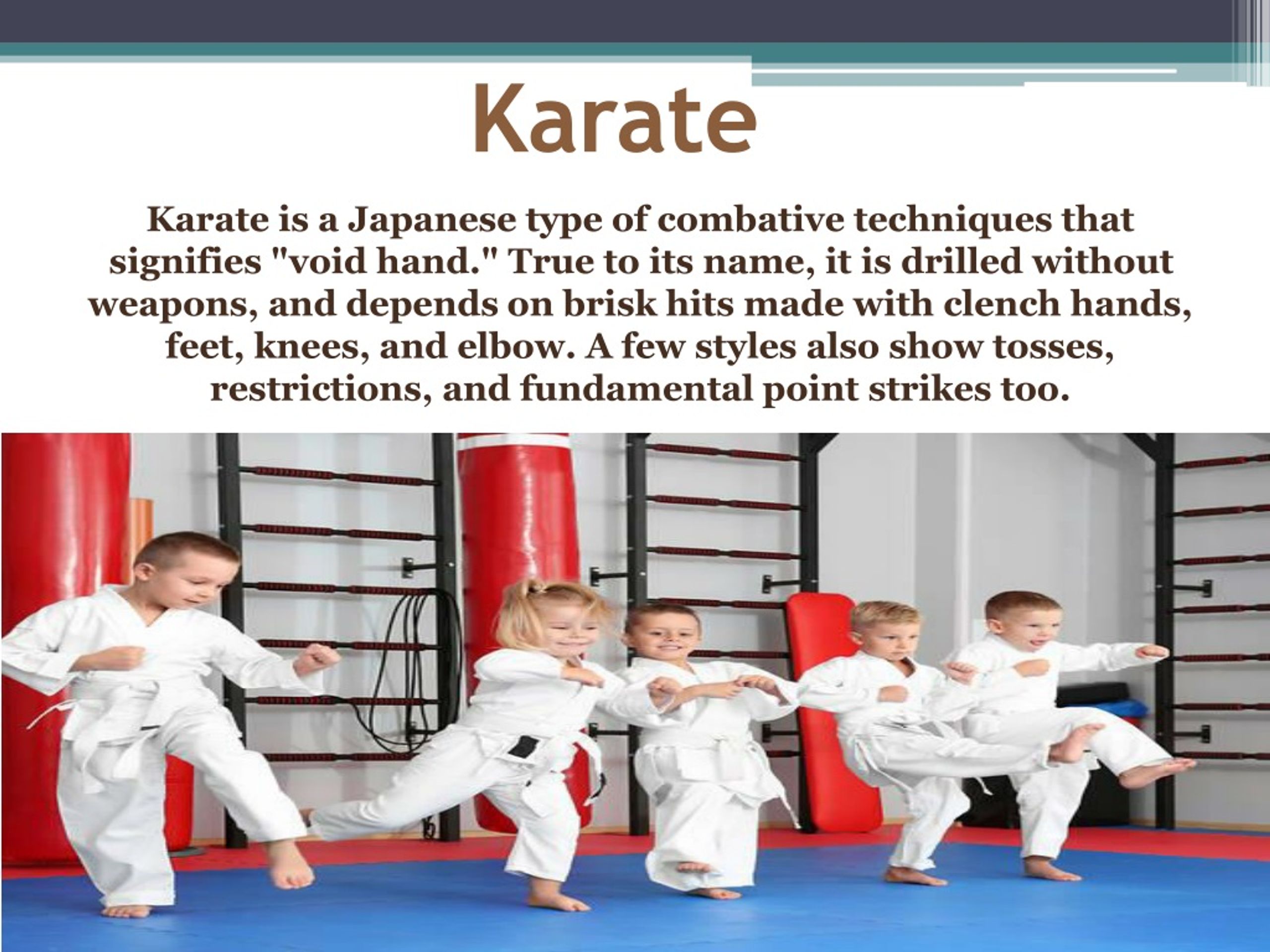 PPT Different types of Karate for kids PowerPoint Presentation, free