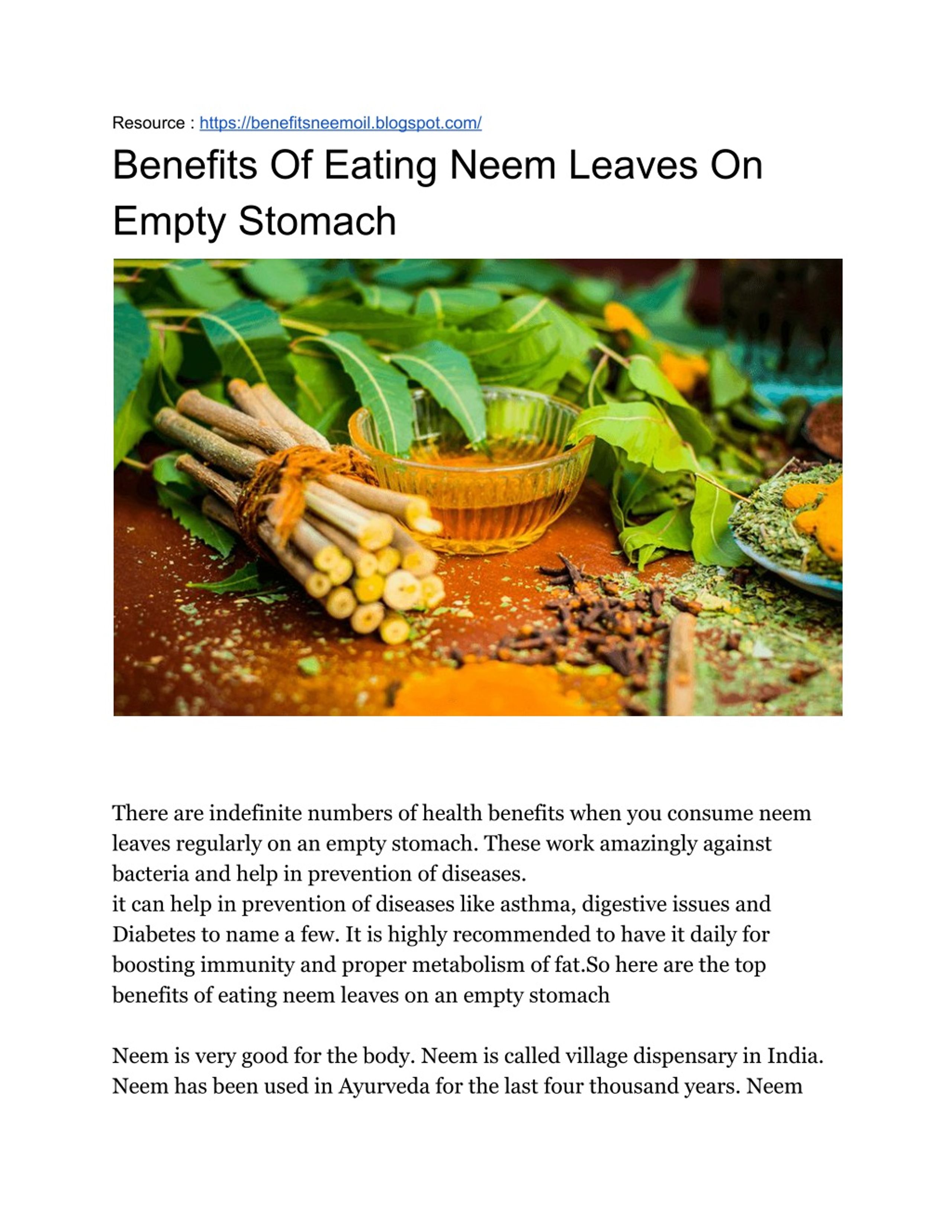 PPT Benefits of eating neem leaves on empty stomach PowerPoint