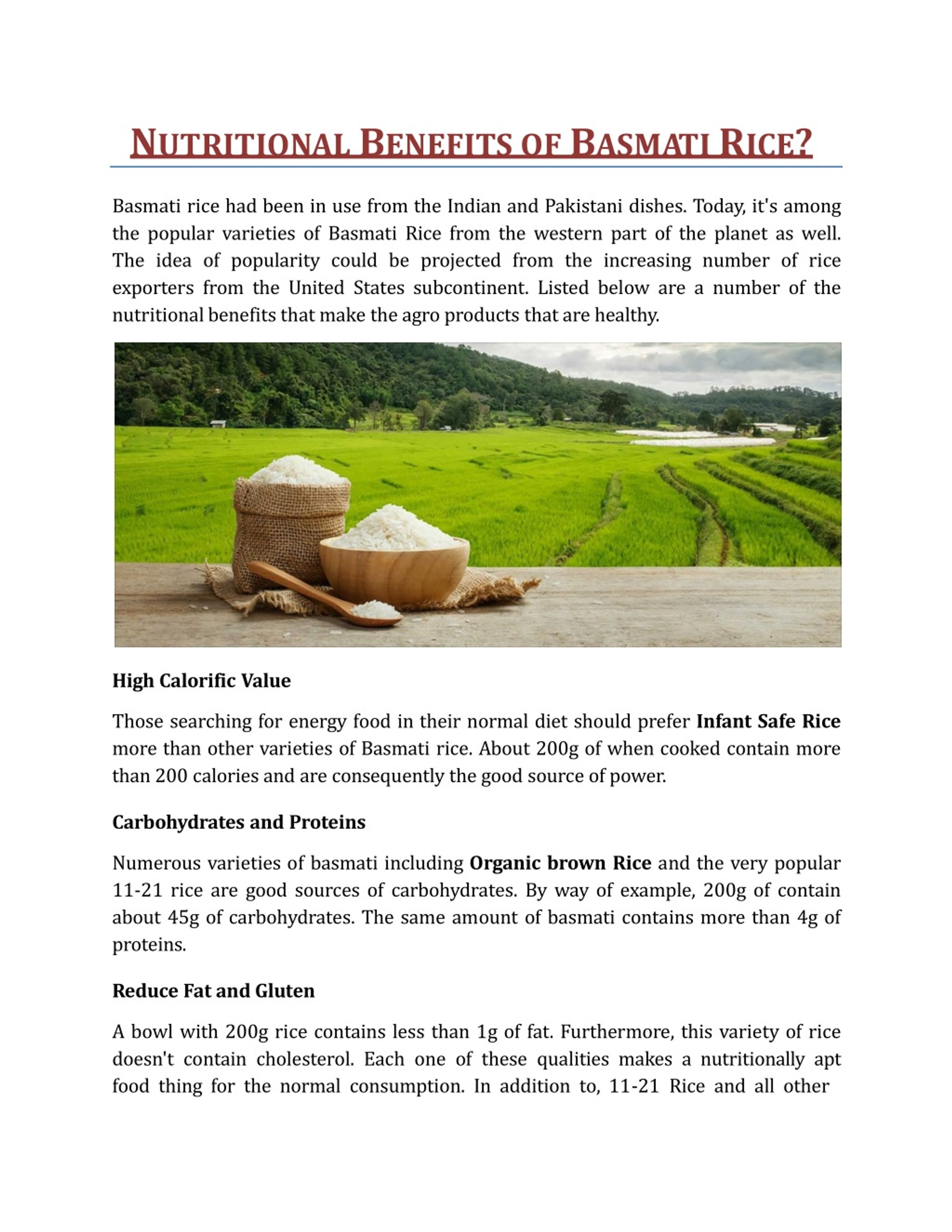 PPT Nutritional Benefits of Basmati Rice? PowerPoint Presentation