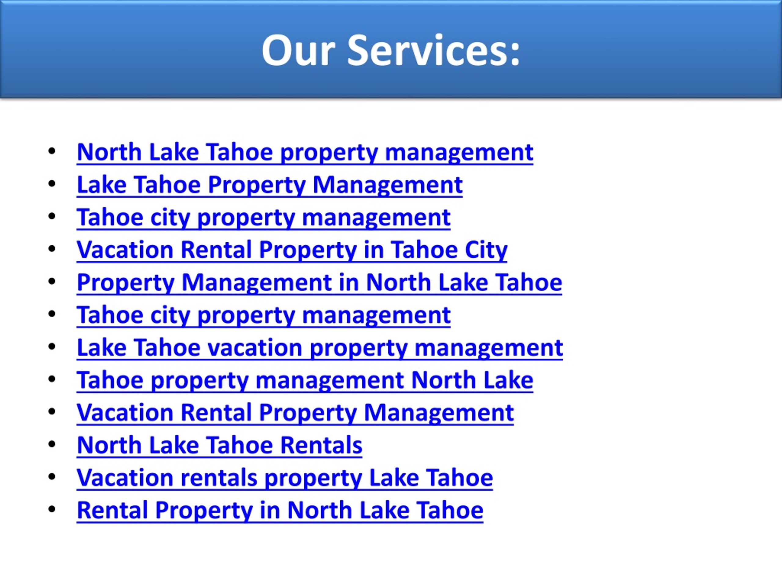 PPT Lake Tahoe Property Management PowerPoint Presentation, free