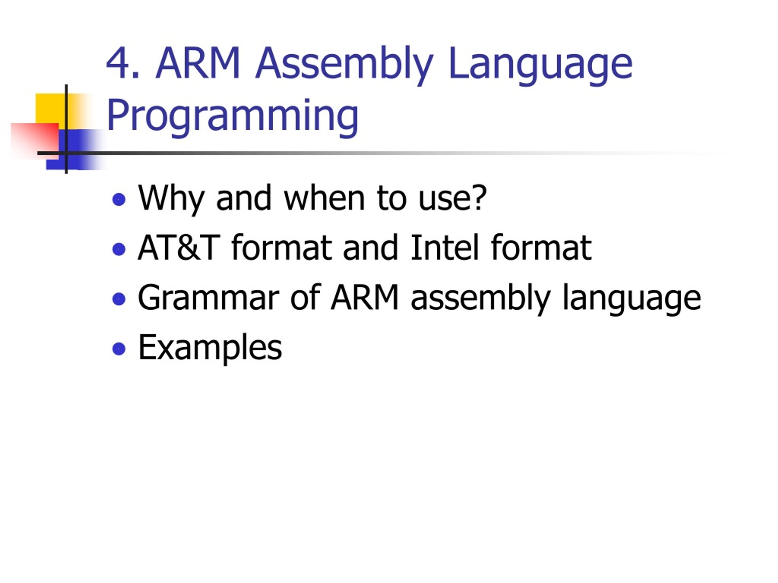 PPT ARM Instruction Set & Assembly Language Programming PowerPoint