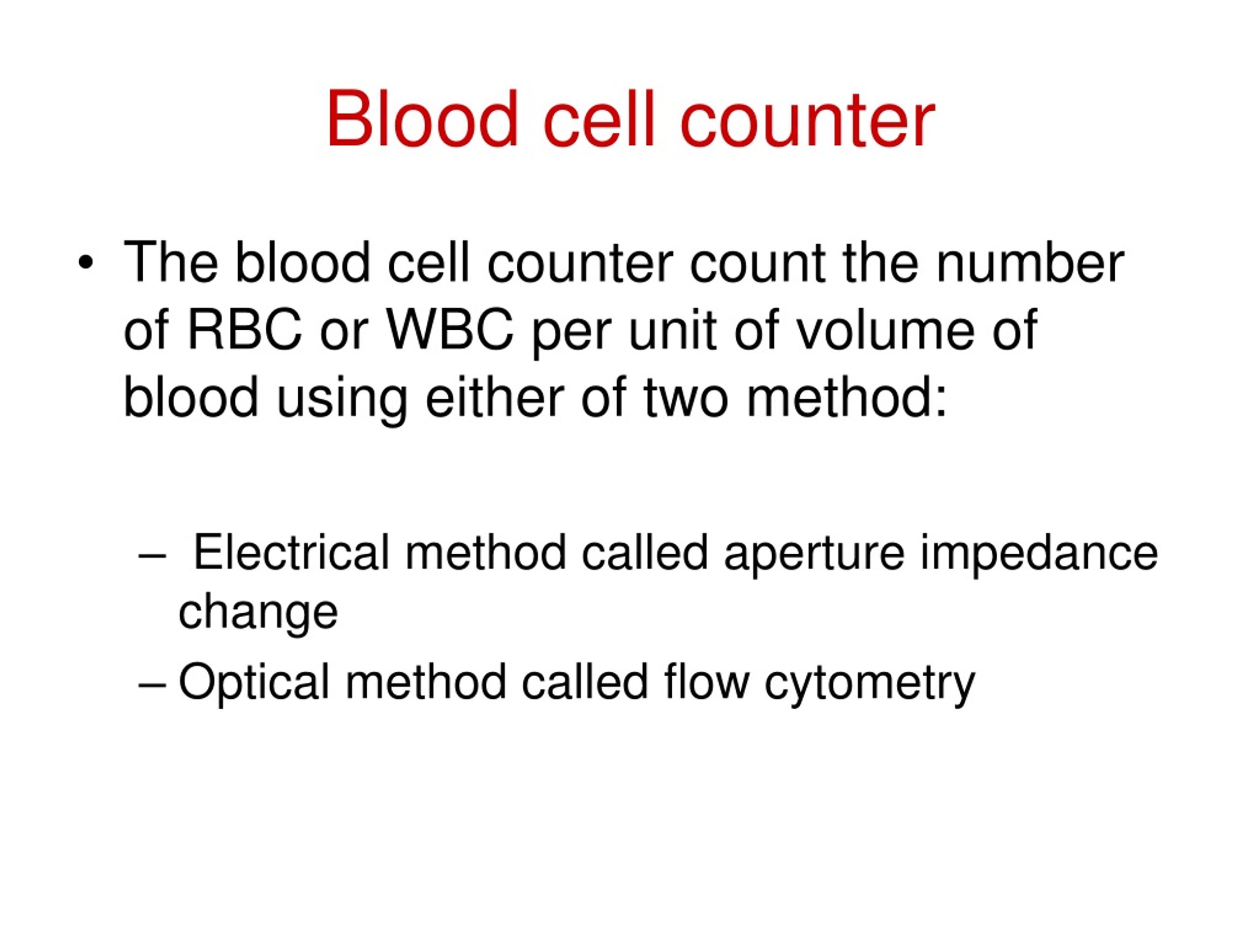 PPT Blood cell counters PowerPoint Presentation, free download ID