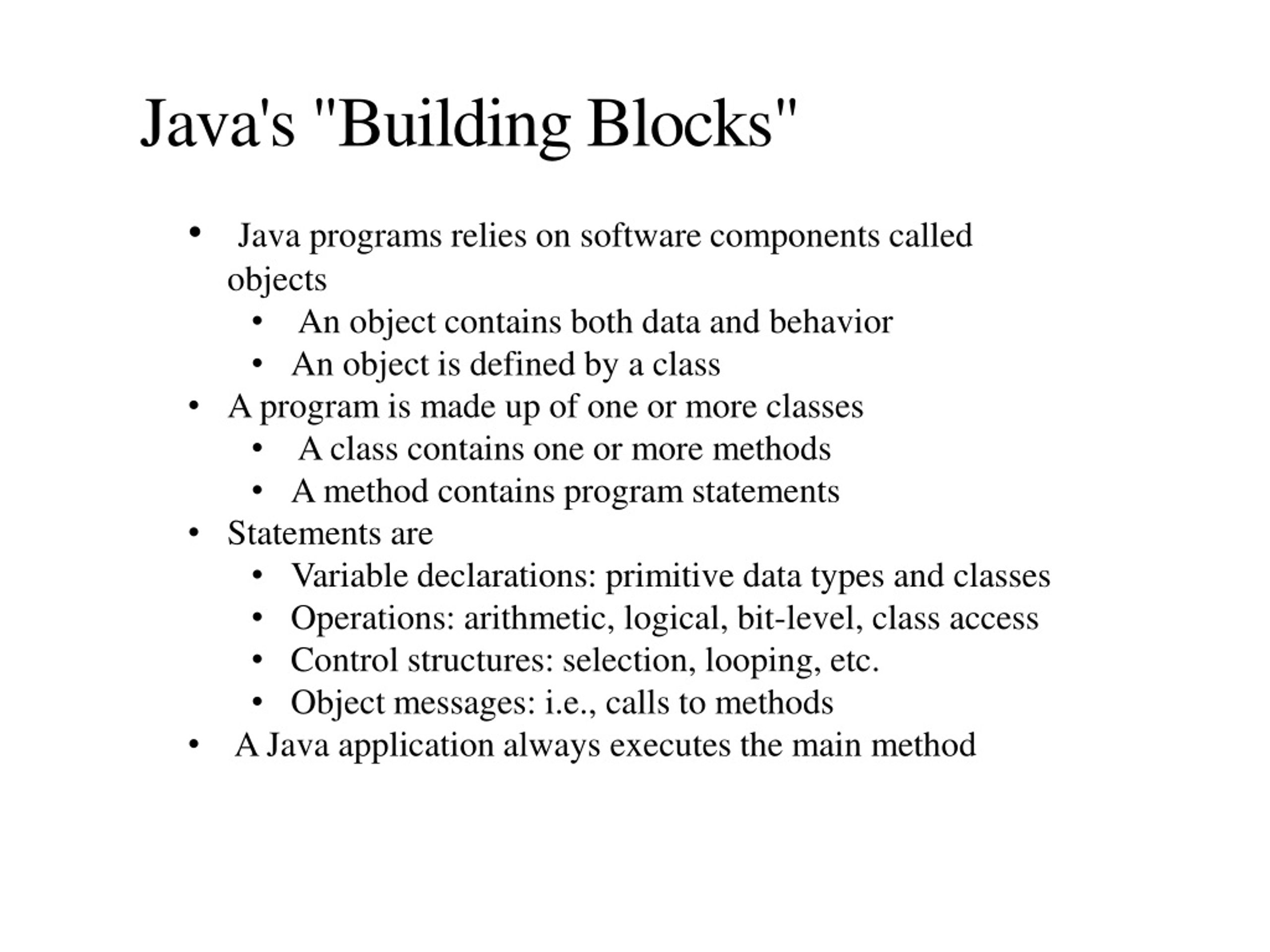 PPT ObjectOriented Programming using Java PowerPoint Presentation