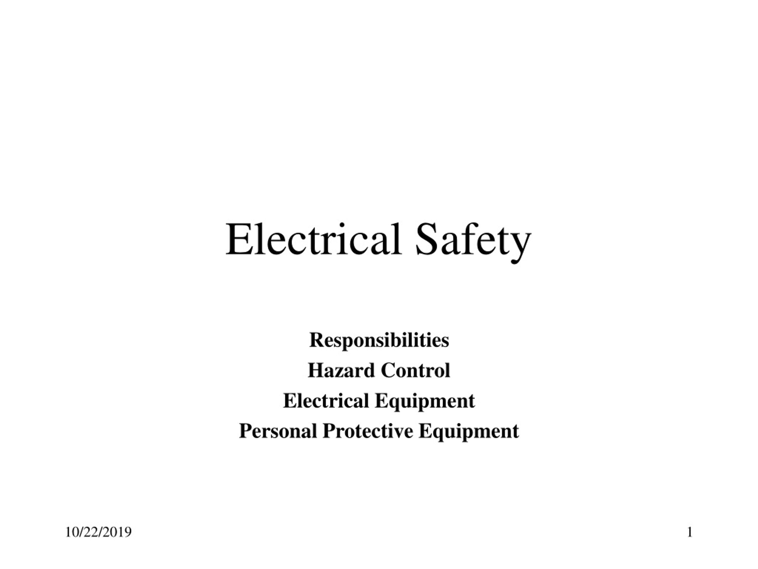 PPT Electrical Safety PowerPoint Presentation, free download ID8694539