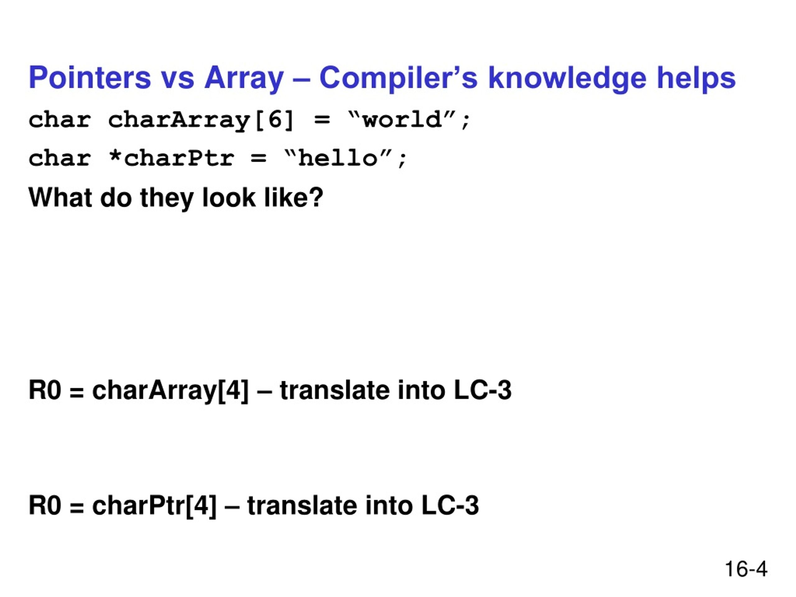 PPT Pointers and Arrays Beyond Chapter 16 PowerPoint Presentation