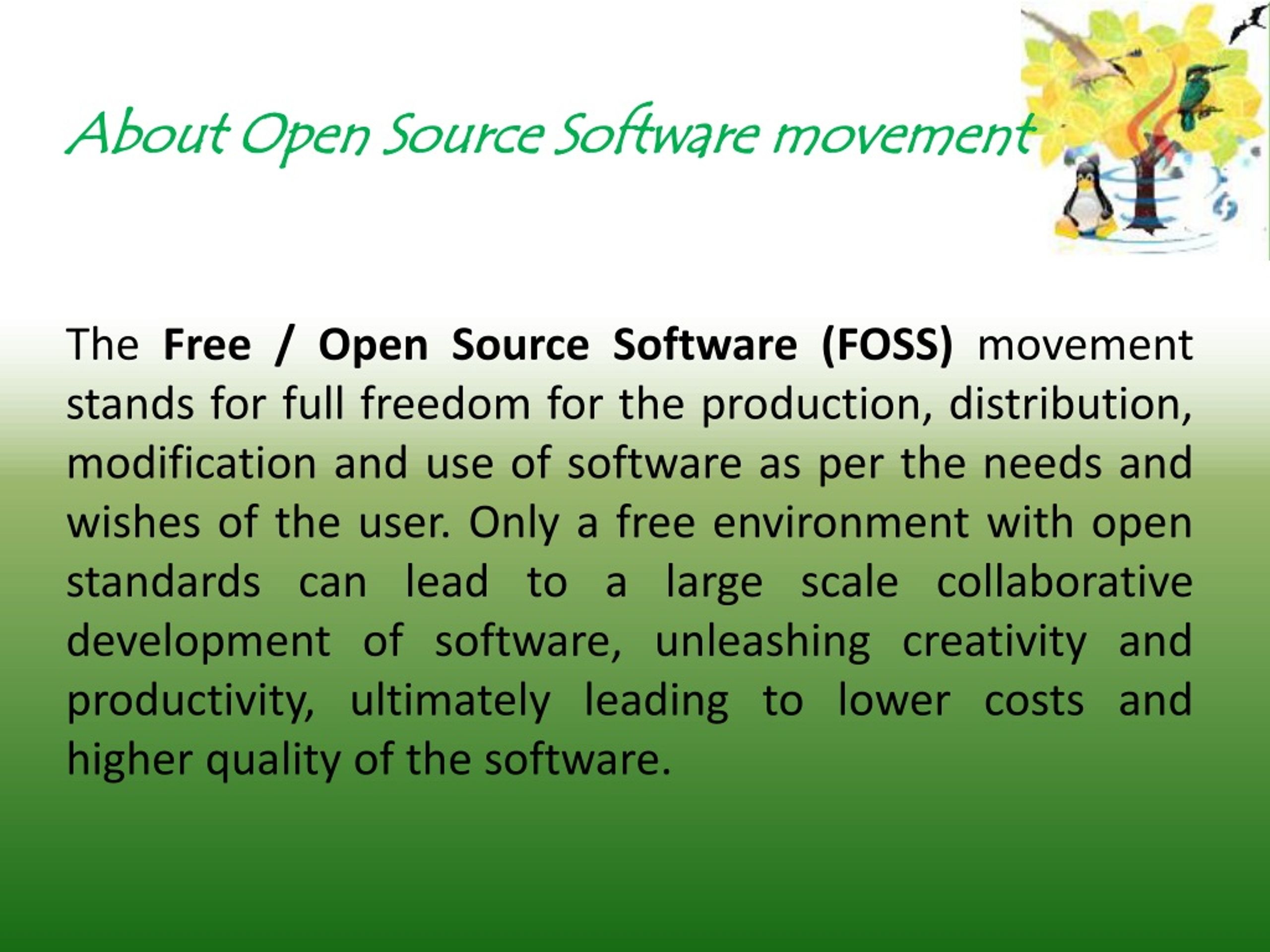 PPT About Open Source Software movement PowerPoint Presentation, free