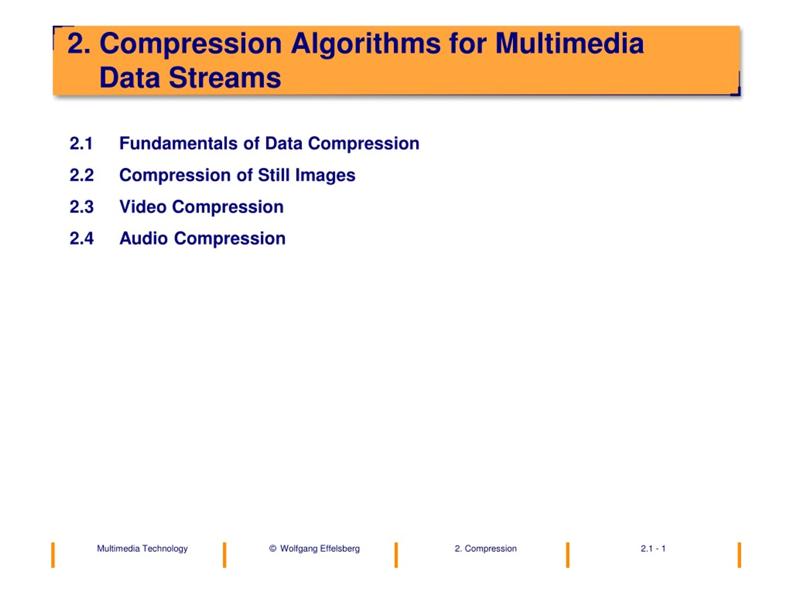 PPT 2. Compression Algorithms for Multimedia Data Streams PowerPoint