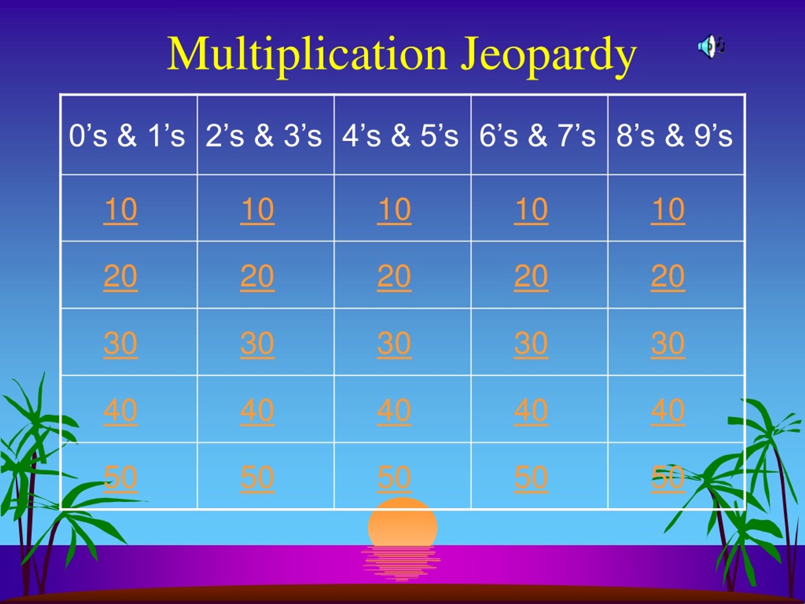 PPT Multiplication Jeopardy PowerPoint Presentation, free download