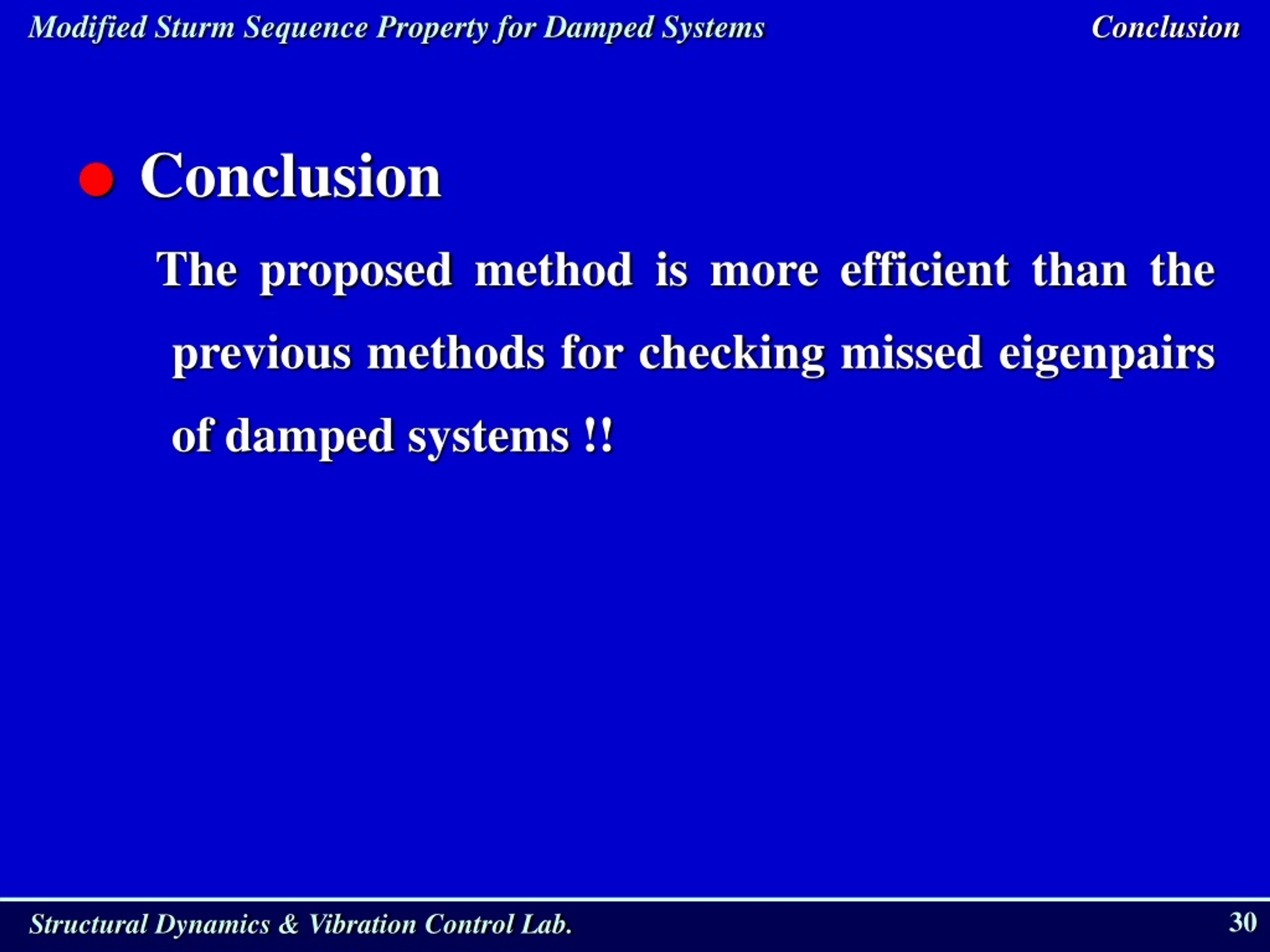 PPT Modified Sturm Sequence Property for Damped Systems PowerPoint