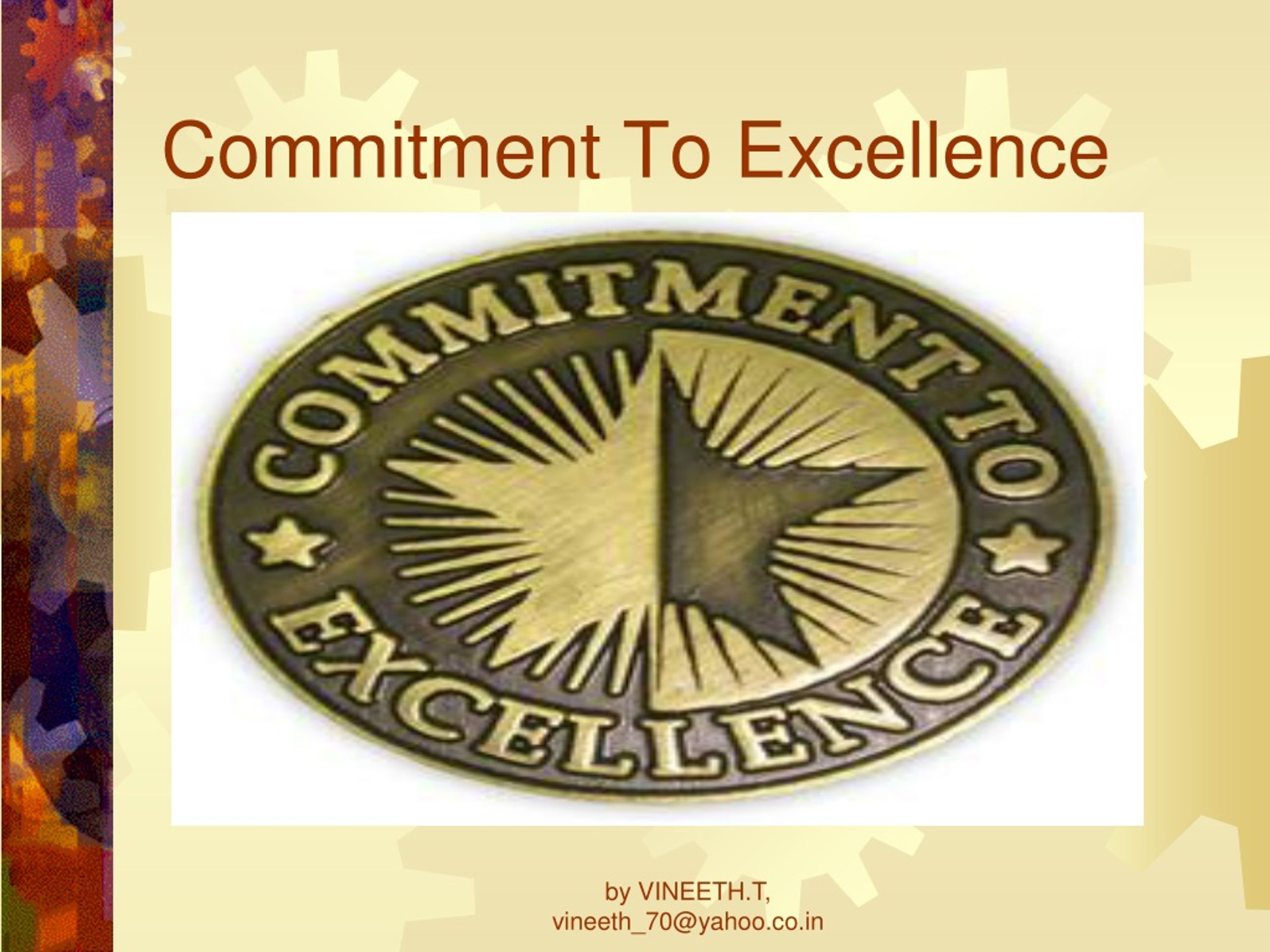 PPT Commitment To Excellence PowerPoint Presentation, free download