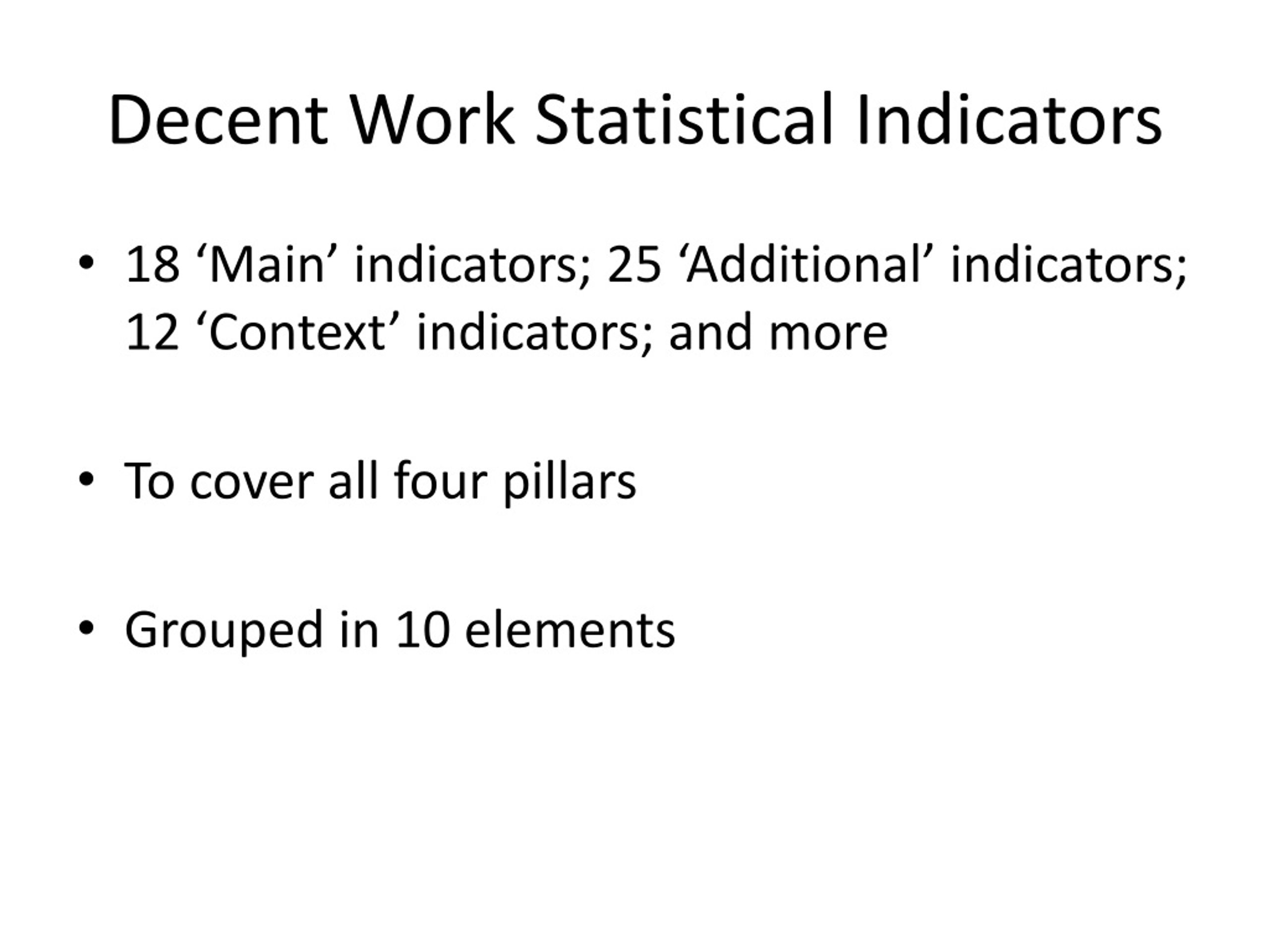 PPT The ILO Decent Work Indicators PowerPoint Presentation, free