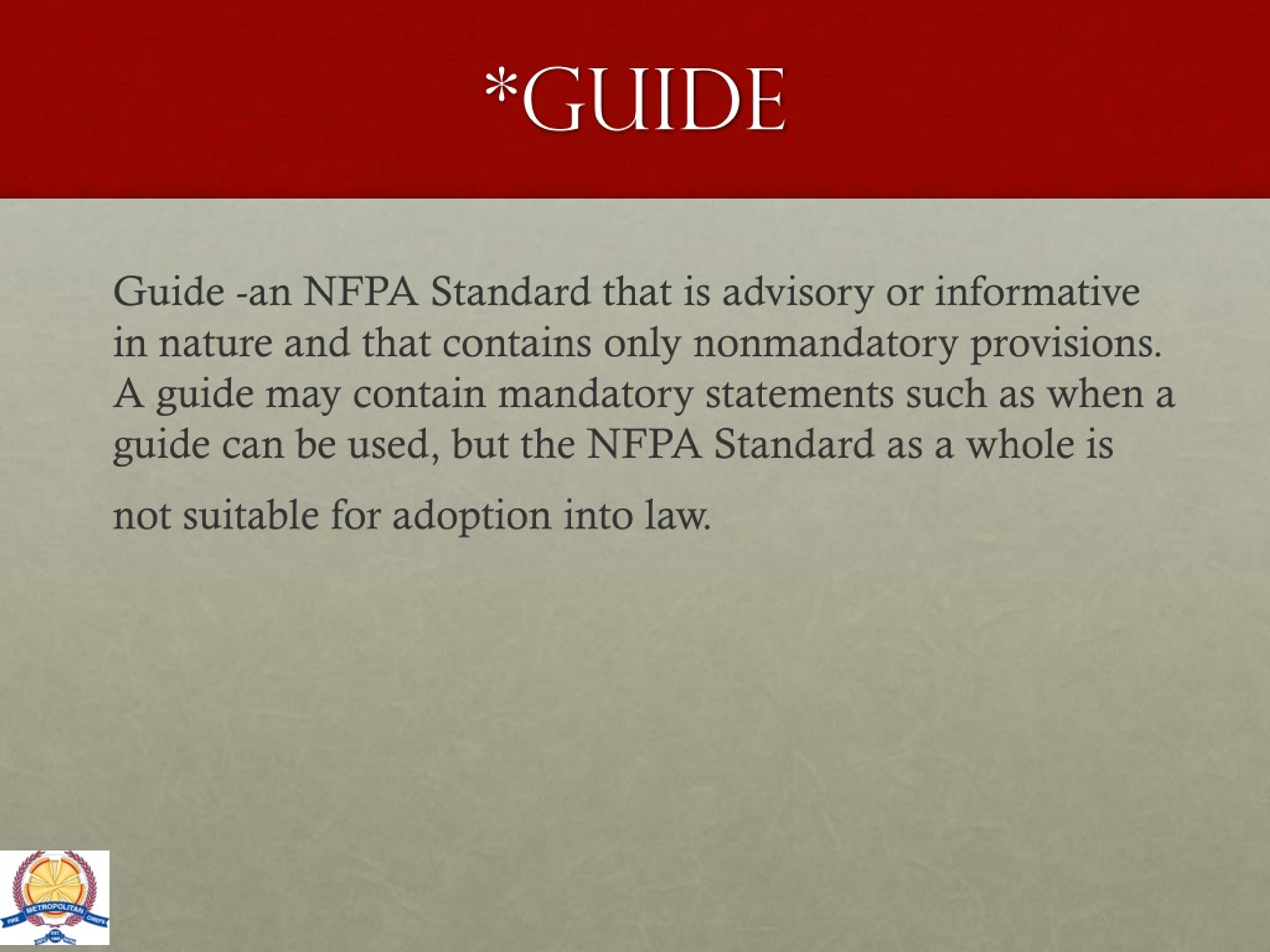 PPT - NFPA 1700 Guide for Structural Firefighting Overview PowerPoint