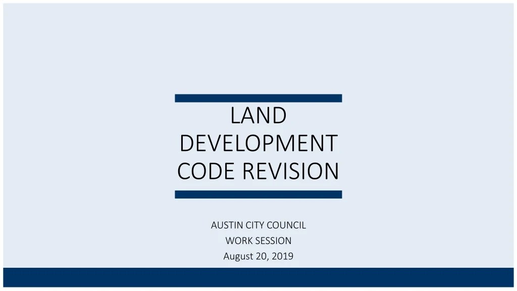 PPT LAND DEVELOPMENT CODE REVISION PowerPoint Presentation, free