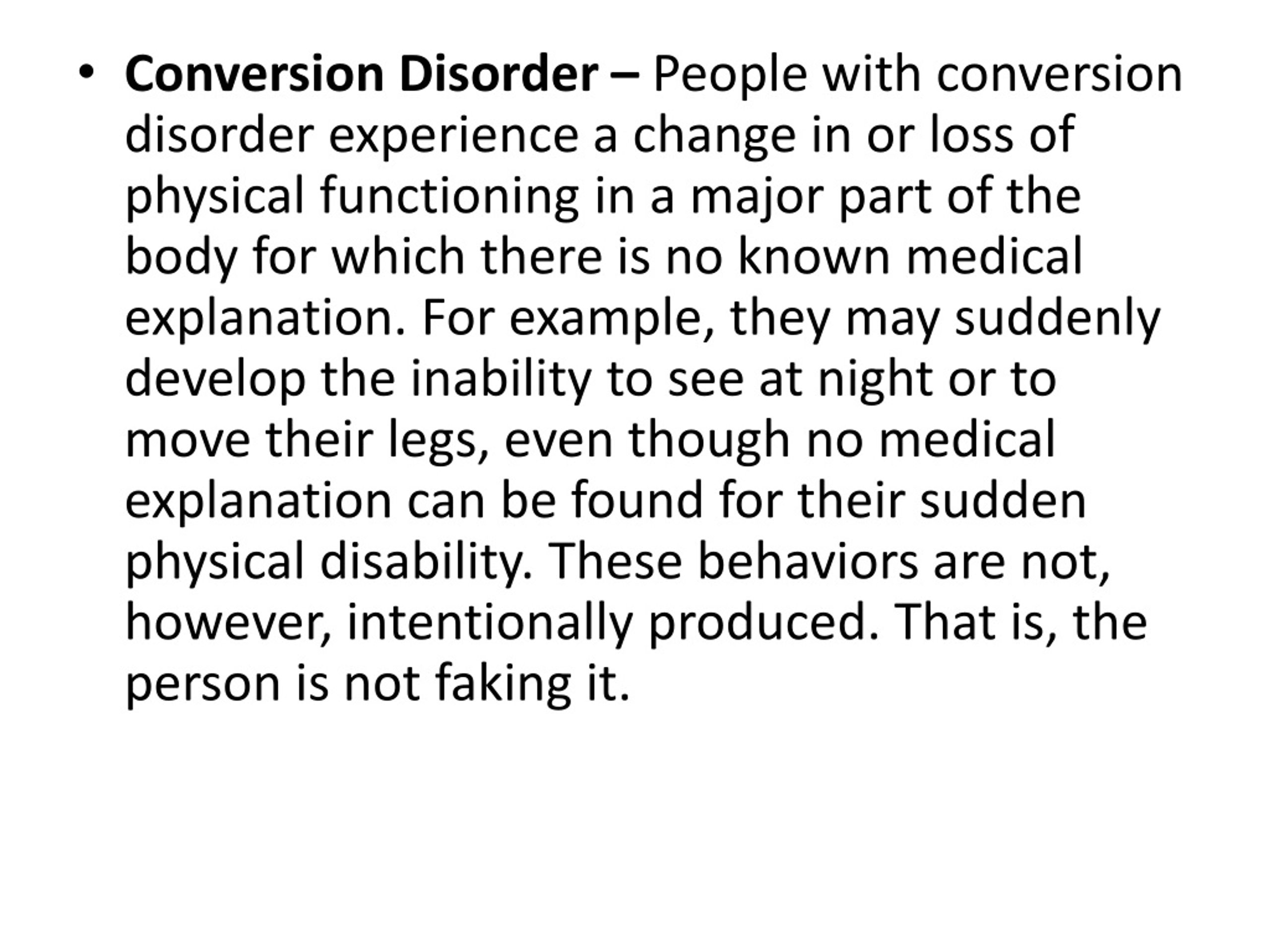PPT Understanding Somatoform Disorders Conversion & Hypochondriasis