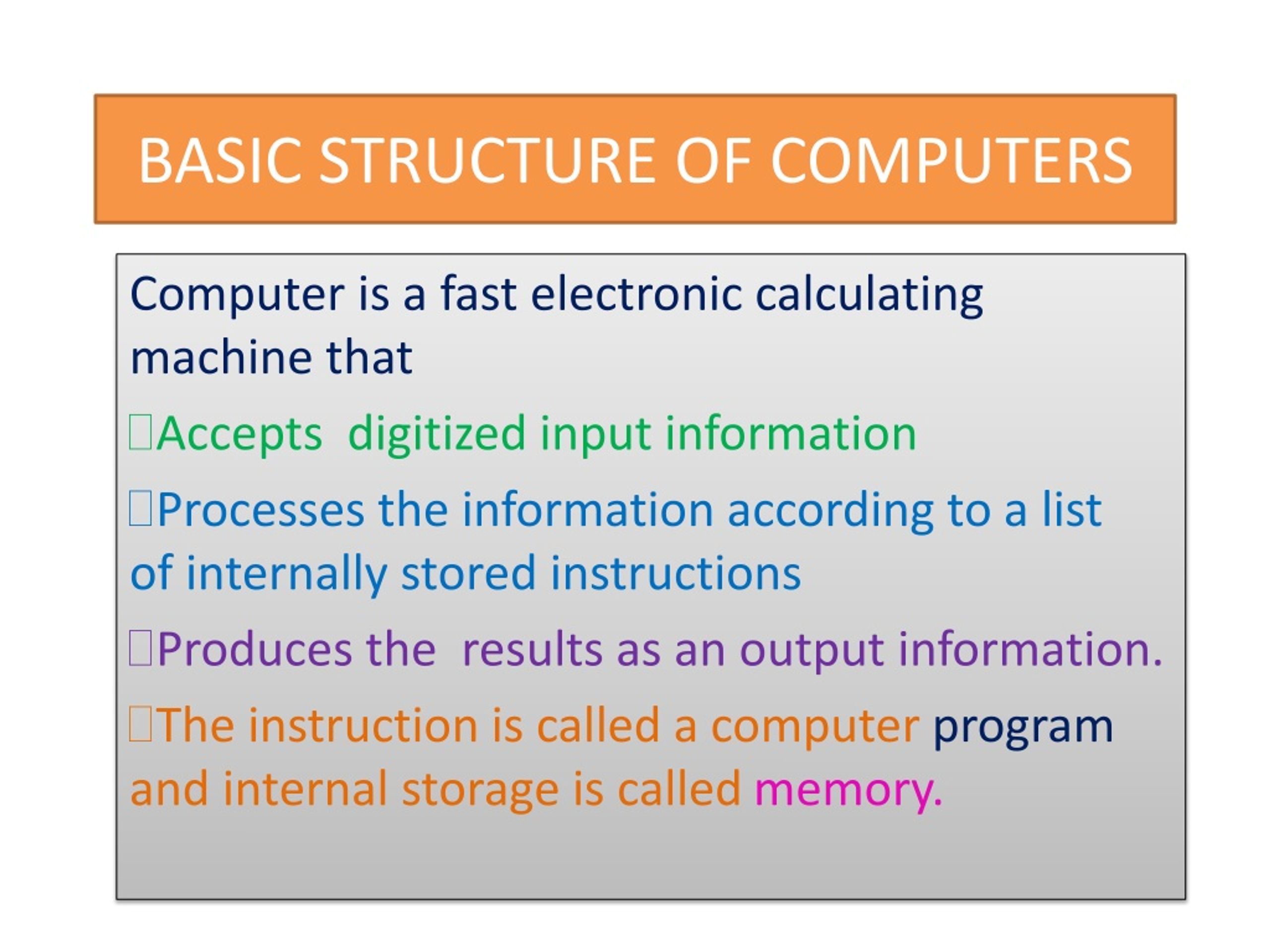 PPT BASIC STRUCTURE OF COMPUTERS PowerPoint Presentation, free