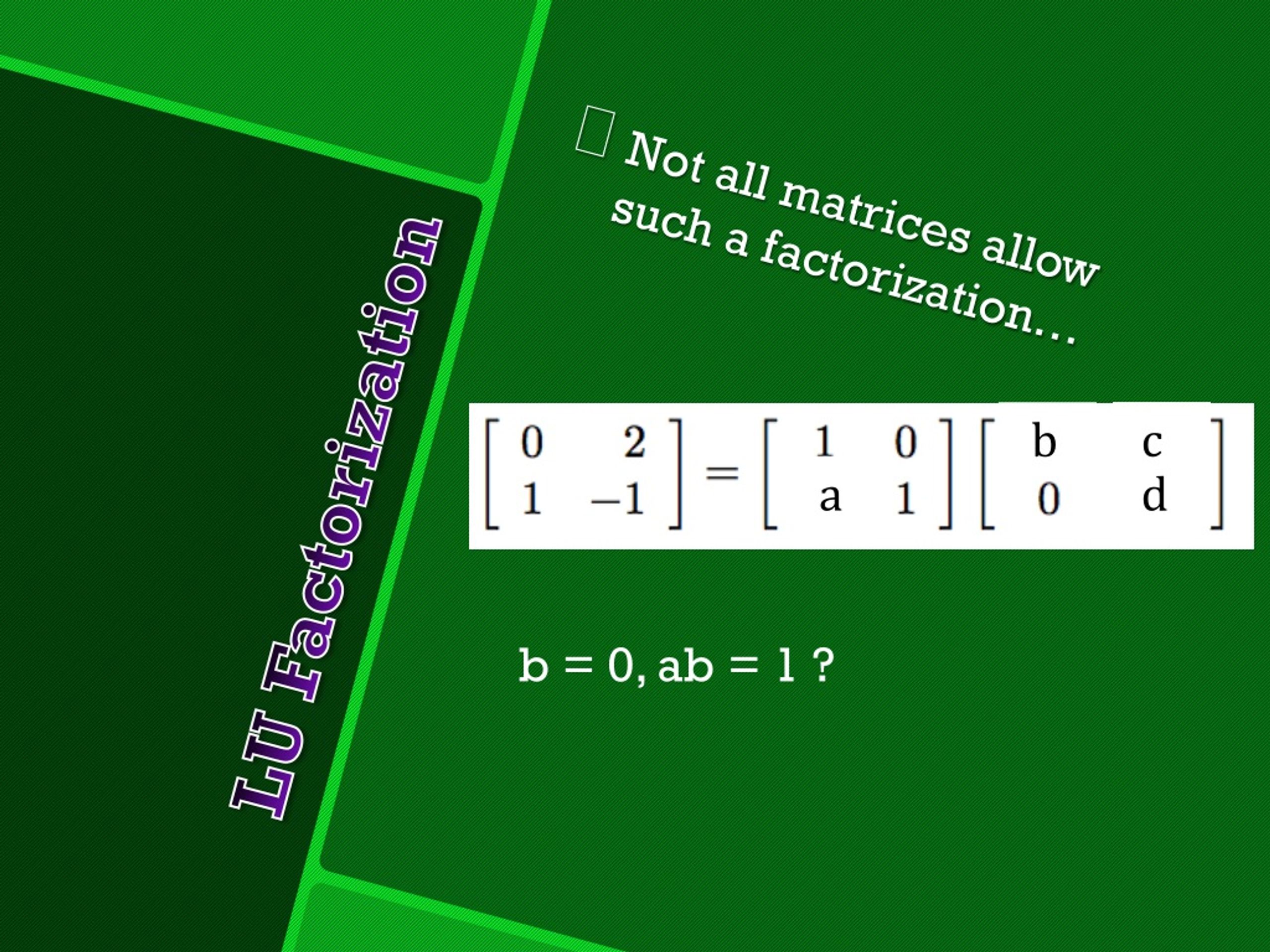 PPT Partial Pivoting and the PA=LU Factorization PowerPoint