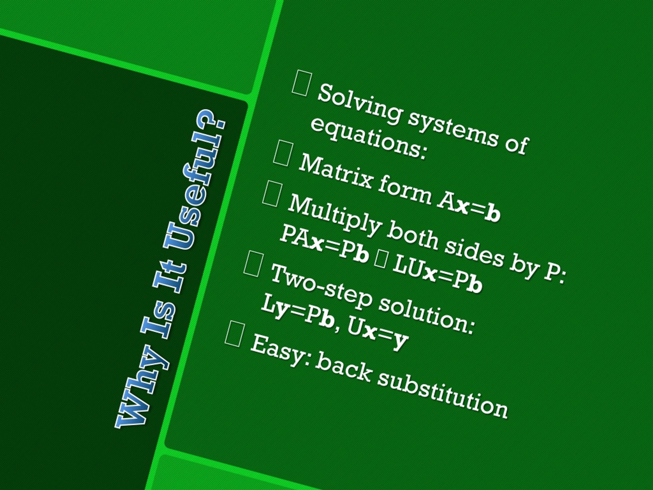 PPT Partial Pivoting and the PA=LU Factorization PowerPoint