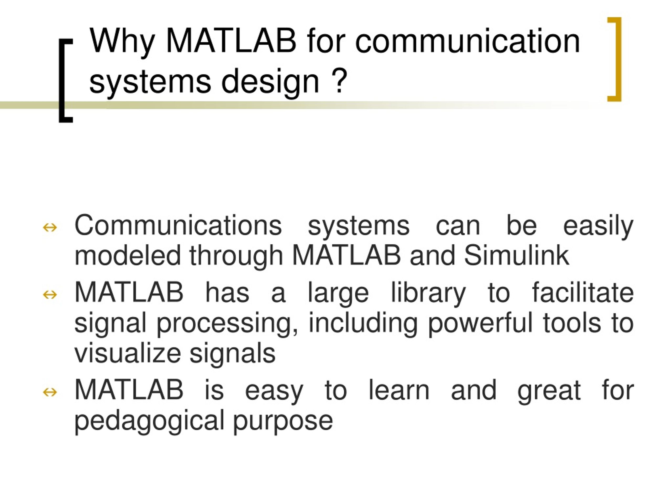 PPT Design of Communication Systems using MATLAB PowerPoint