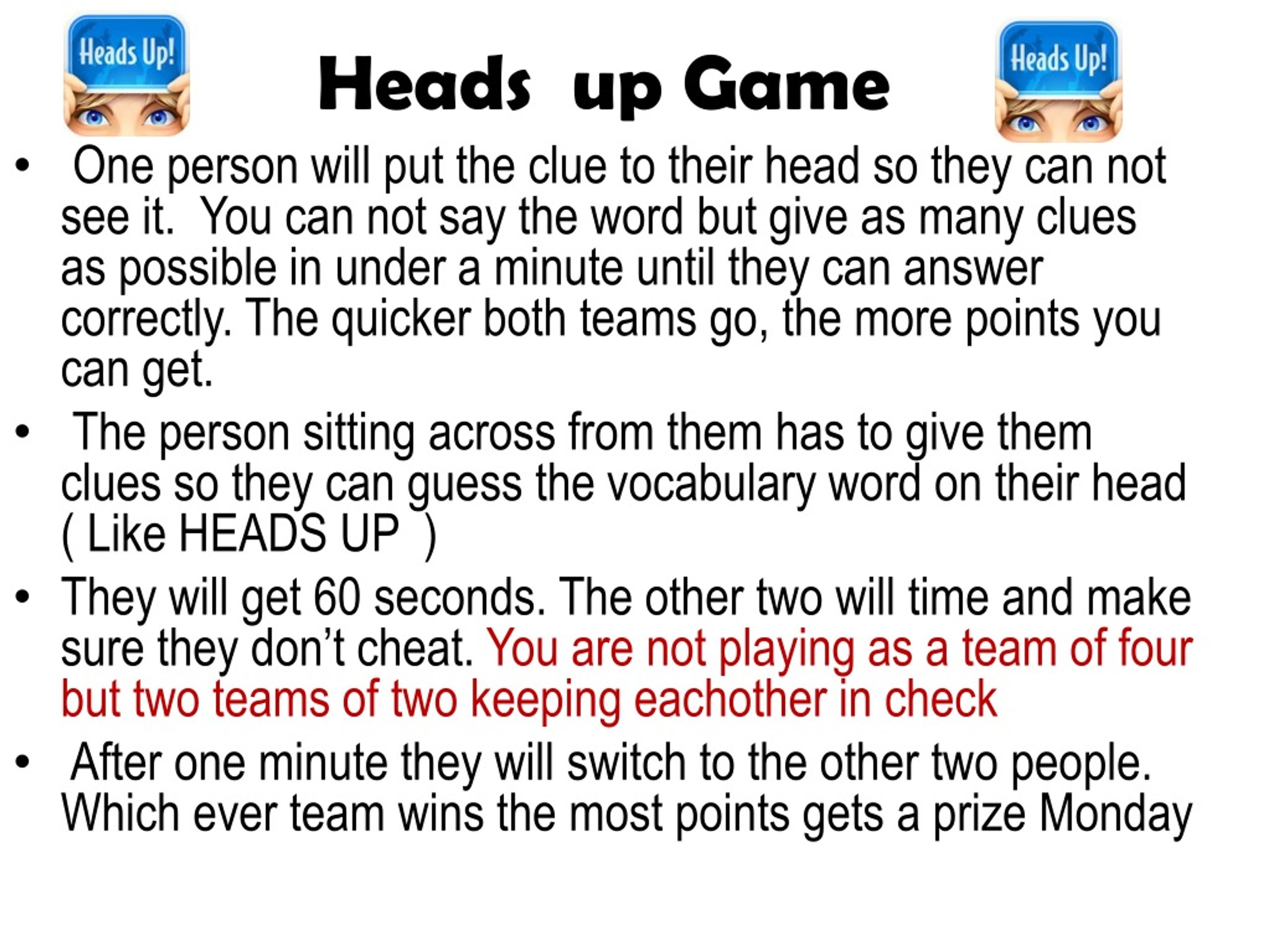 PPT Heads up Game PowerPoint Presentation, free download ID8814014