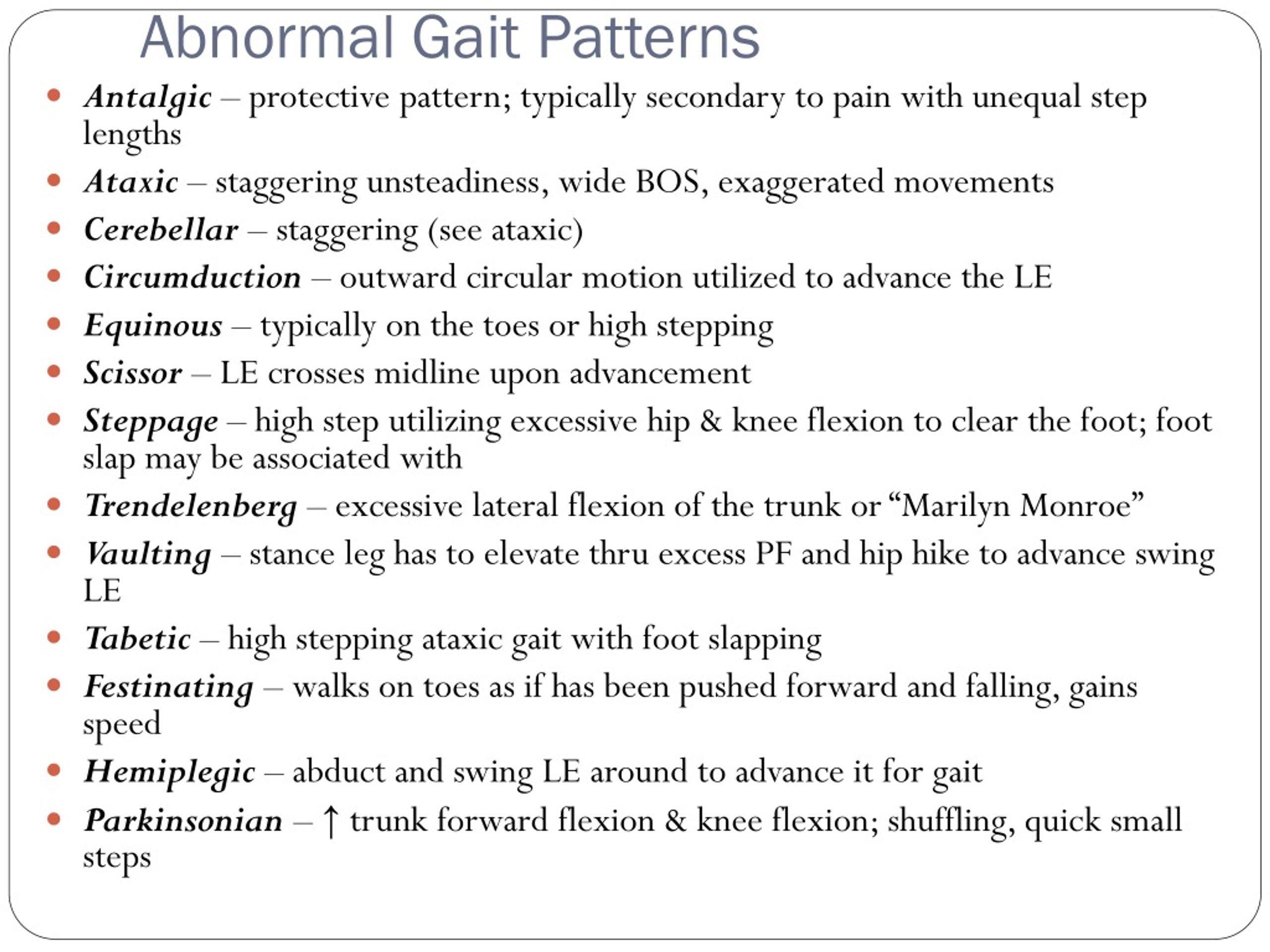 PPT Comprehensive Gait & Posture Terminology Review Understanding(03)