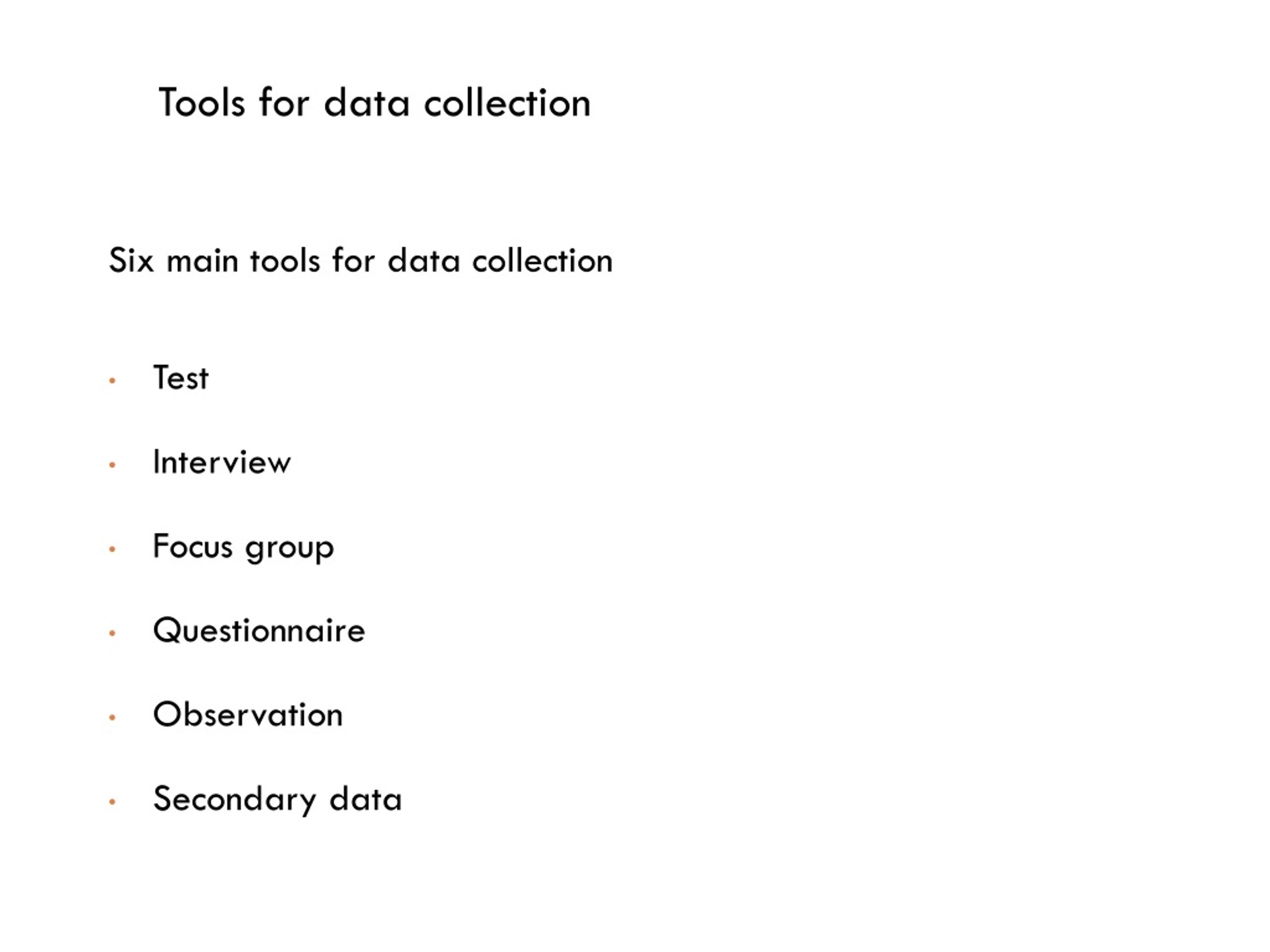 PPT Methods of data collection questionnaire and other tools