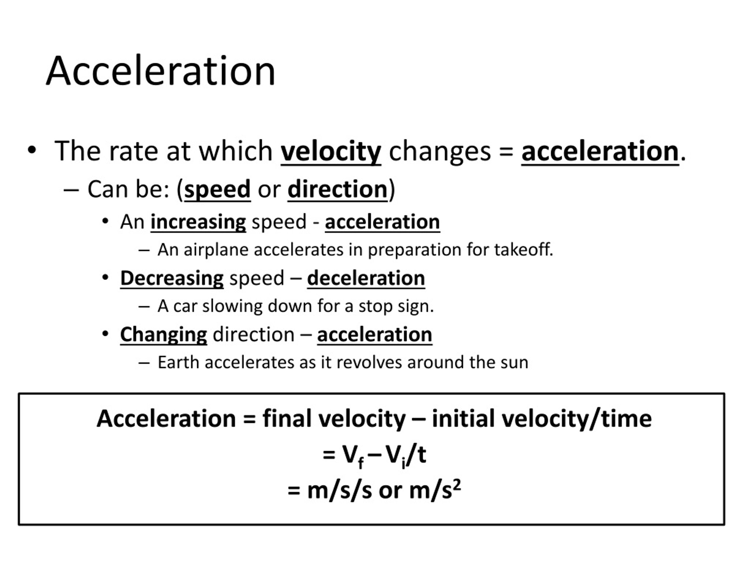 PPT Describing and Measuring Motion, Velocity & Acceleration
