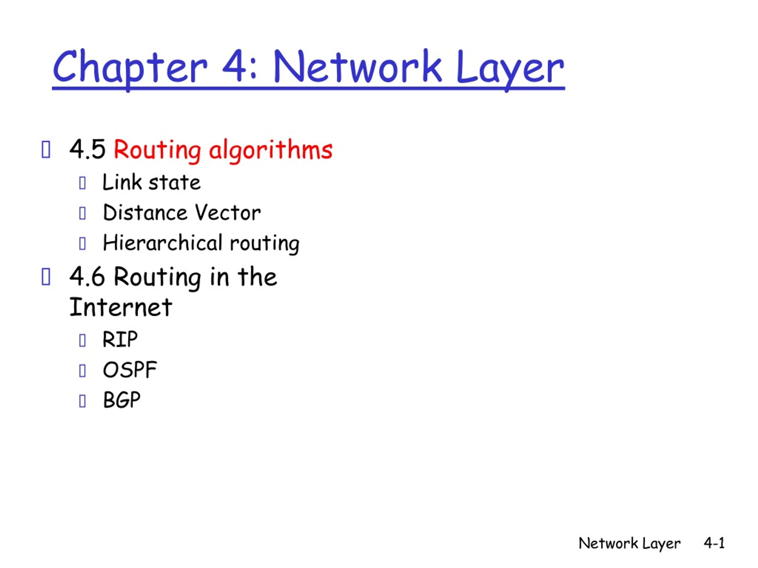 PPT Routing Algorithms and Network Layer PowerPoint Presentation