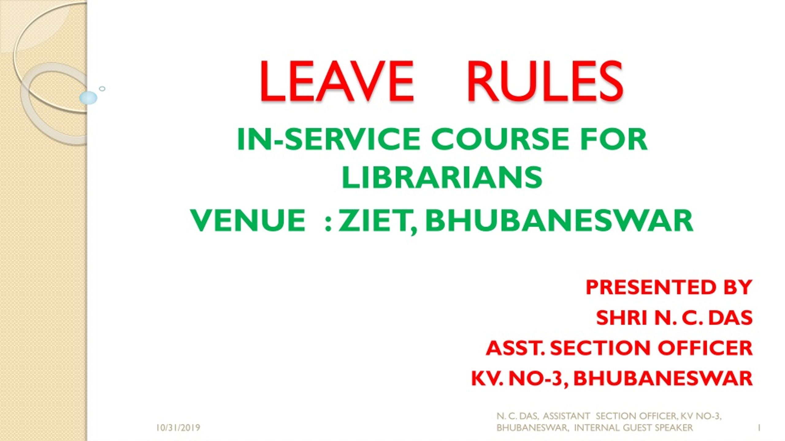 PPT LEAVE RULES PowerPoint Presentation, free download ID8854559