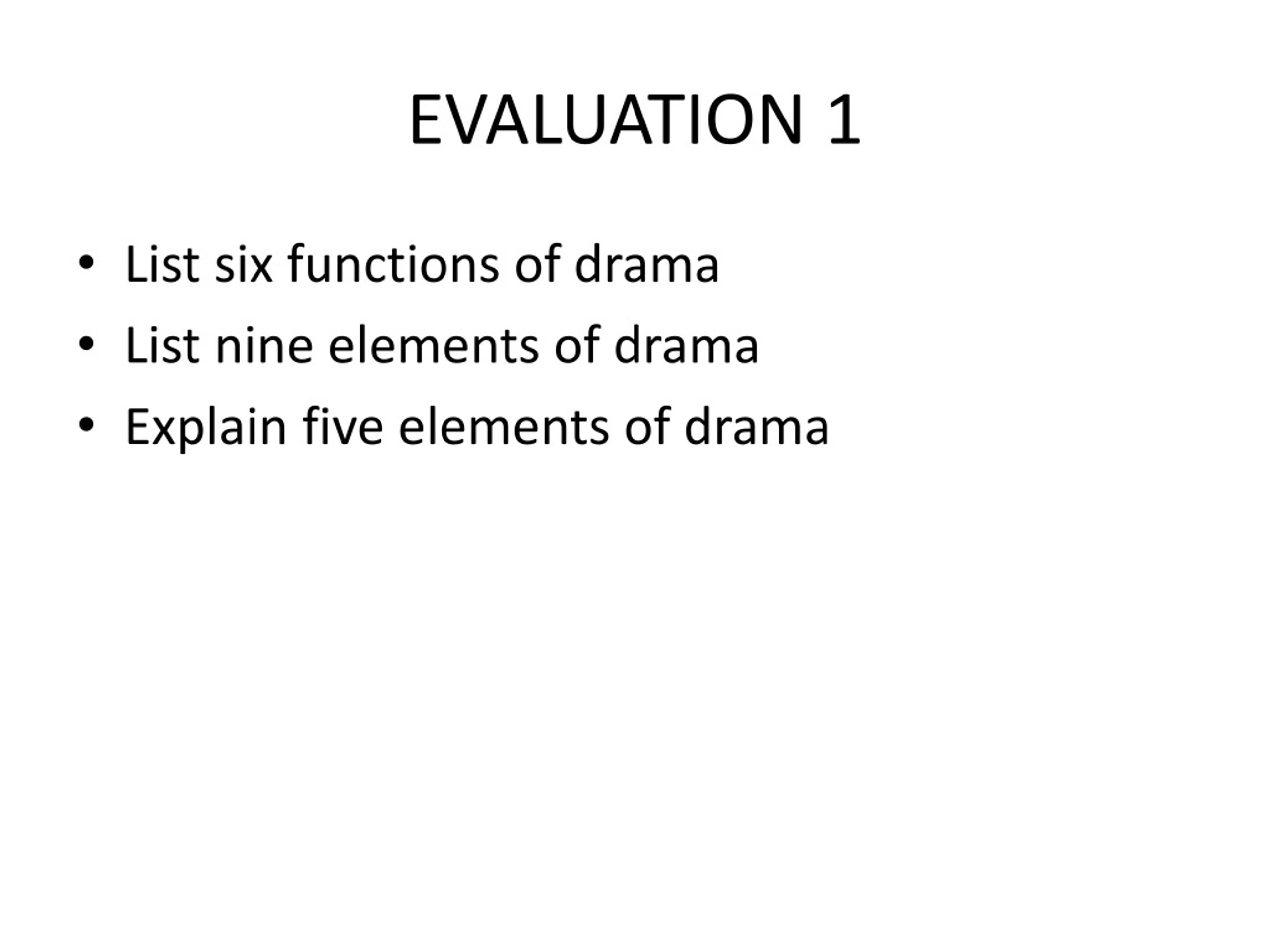 PPT YEAR 7 FUNCTIONS AND ELEMENTS OF DRAMA PowerPoint Presentation