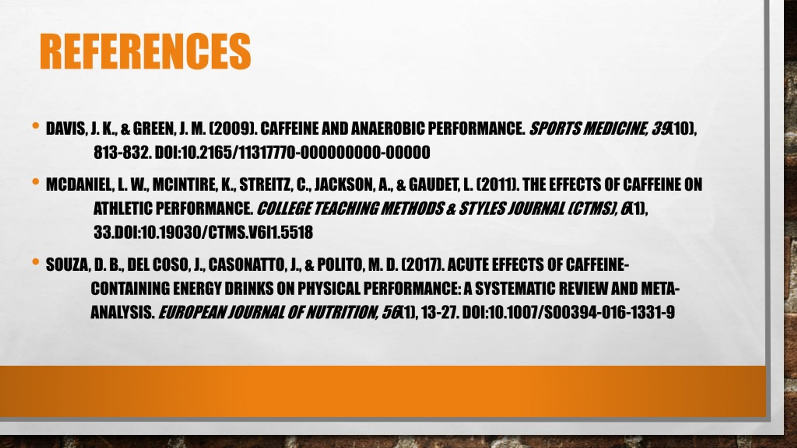 PPT Caffeine as an Ergogenic Aid for Anaerobic Performance PowerPoint Presentation ID8903552