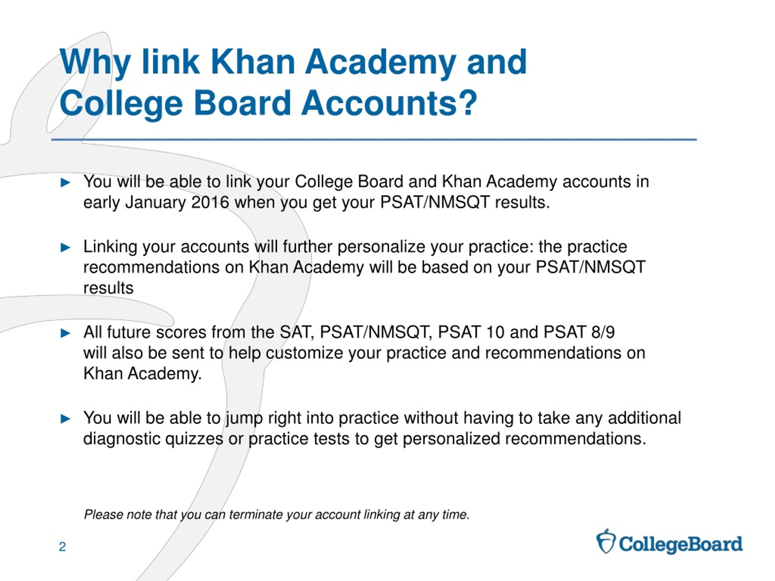 PPT Linking Khan Academy and College Board Student Accounts